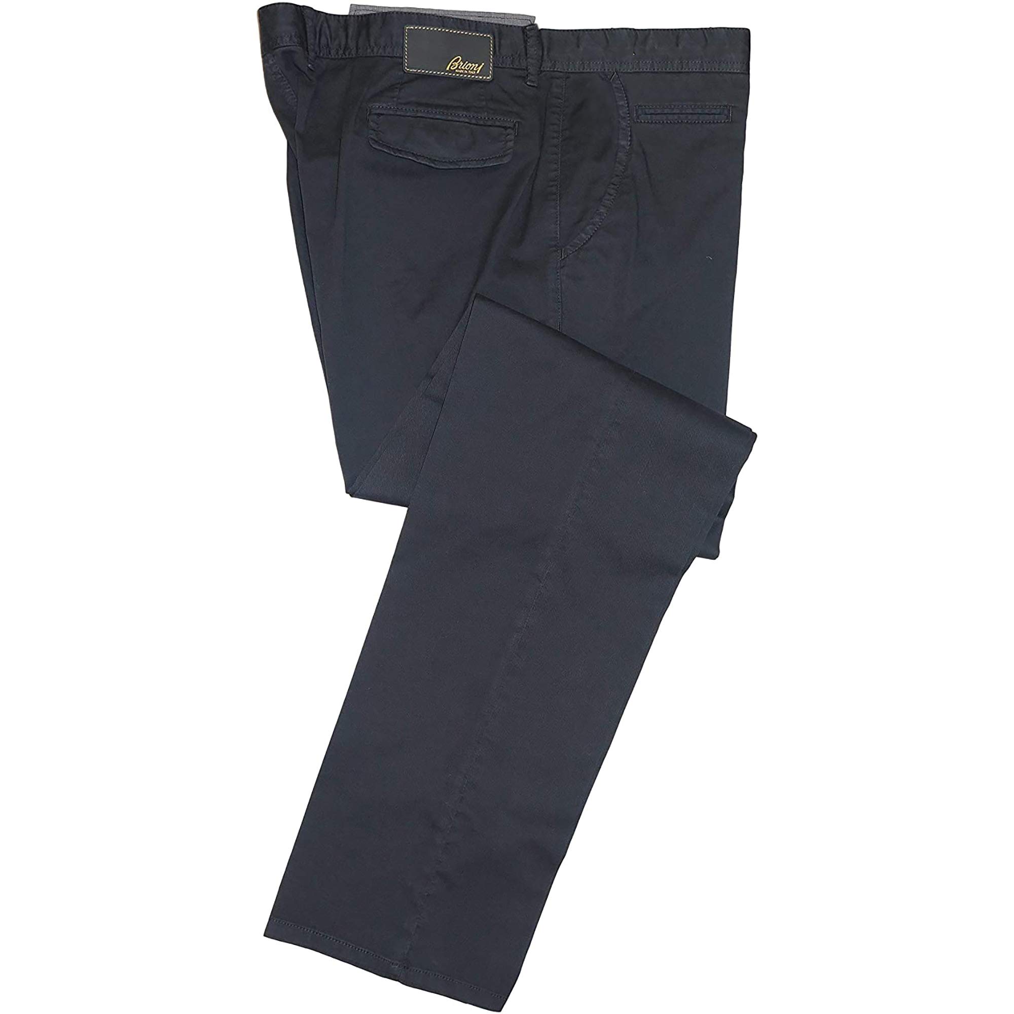 Brioni Men's Capri Blue Cotton Chinos - Slim Fit Casual Pants for Business, Travel & Everyday Wear | Comfortable & Stylish Trousers for Office, Dates & Outdoor Activities