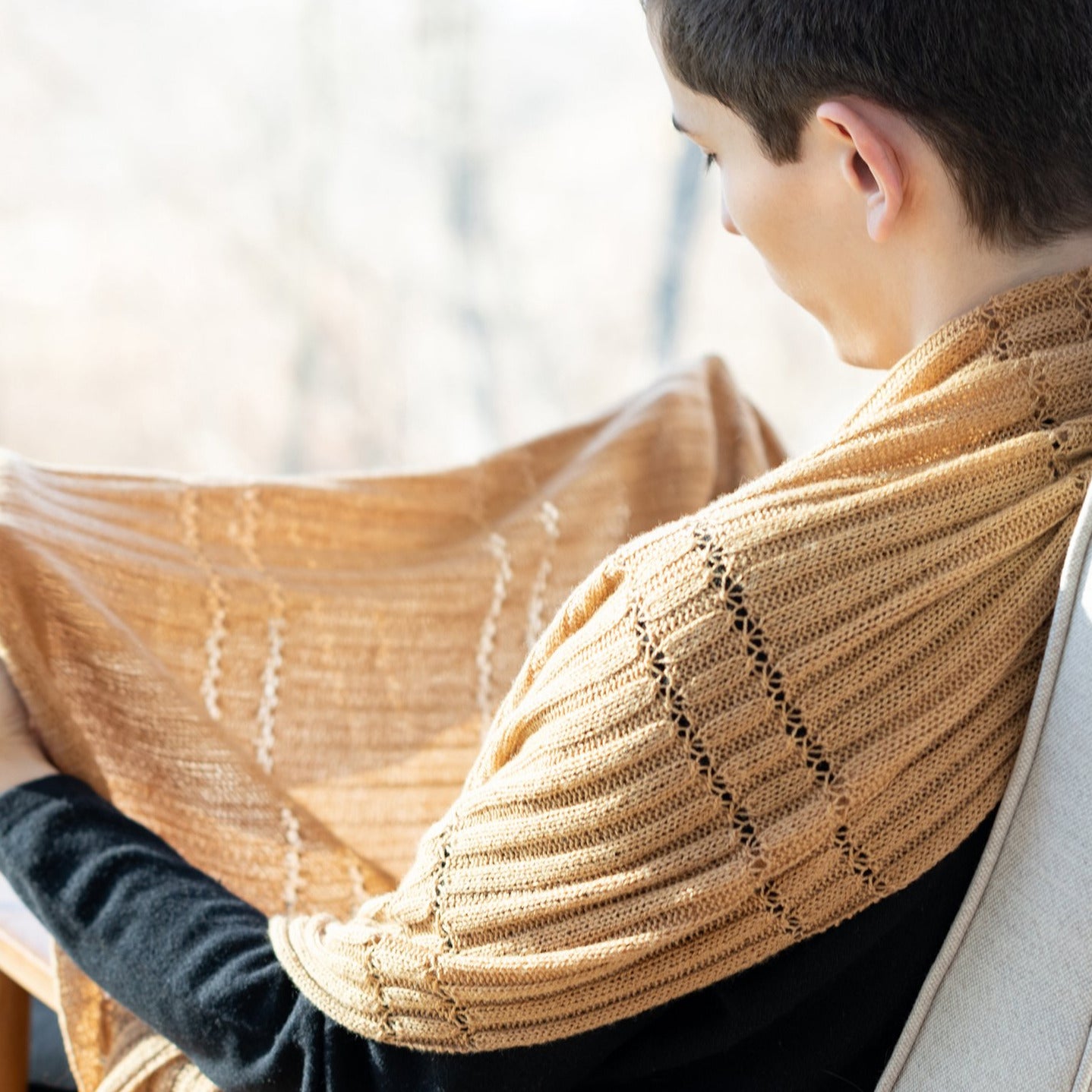 AVFKW x Julie Hoover Terrace Wrap Bundle - Cozy Knit Shawl for Women, Perfect for Outdoor Lounging & Cool Evenings