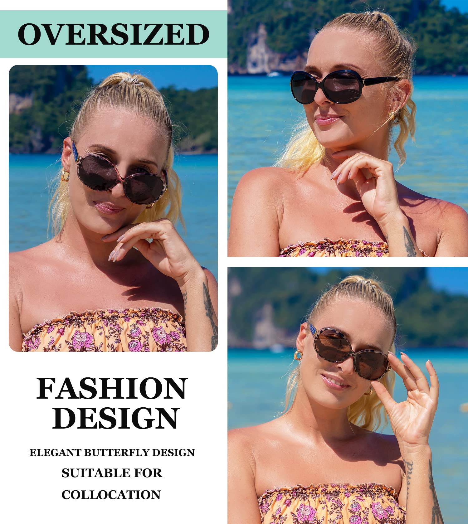 Eyekepper Bifocal Sunglasses for Women - UV Protection Reading Glasses with Oversized Frames - Perfect for Outdoor Reading, Driving, and Sunny Day Activities