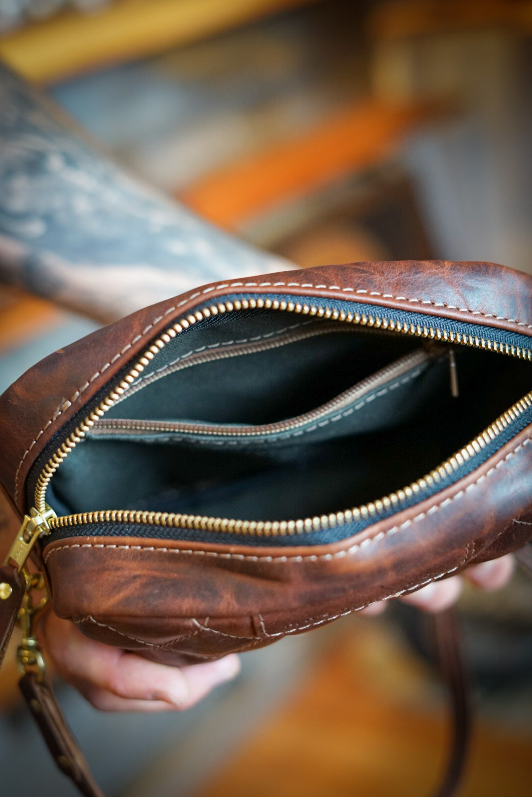 Premium Rectangle Crossbody Bag in Hardtimes Brown with Diamond Stitch Design - Perfect for Work, Travel & Everyday Use