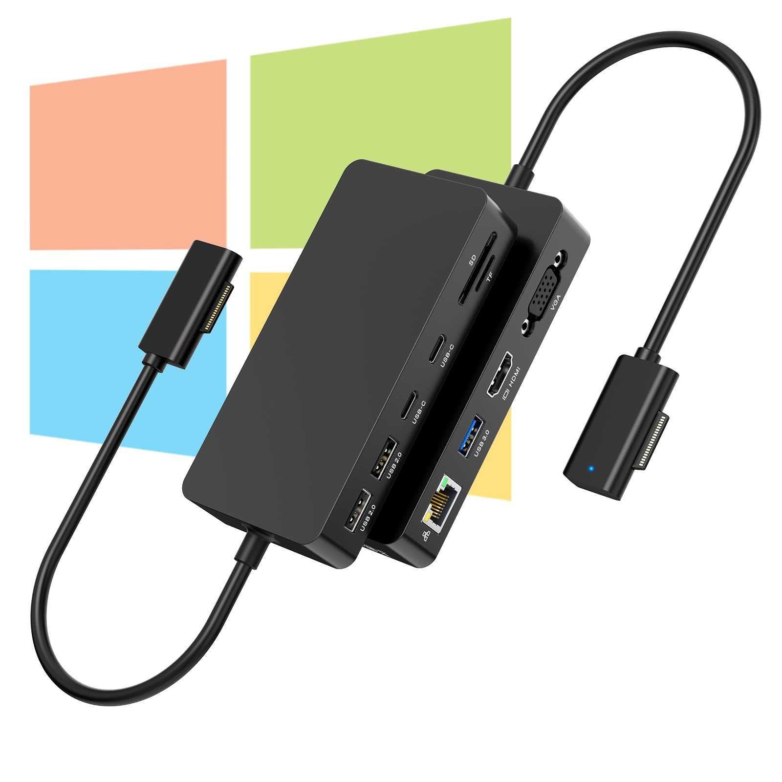 Microsoft Surface Dock 2 - 11-in-1 Docking Station with Dual 4K HDMI & VGA - Compatible with Surface Pro 11/10/9/8/X/7/6/5/4/3, Surface Laptop 6/5/4/3/2/1, Laptop Go 3/2/1, Surface Book - Perfect for Home Office, Remote Work & Multi-Monitor Setup