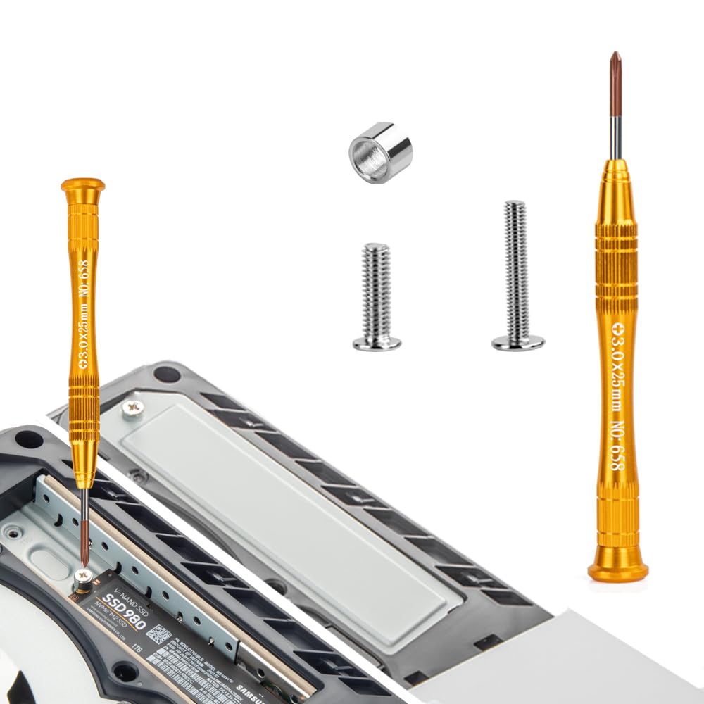 PS5 SSD Screw Kit - Includes 1x SSD Screw, 1x Ring Replacement, 1x SSD Cover Screw & 1x Screwdriver - Compatible with PlayStation 5 PS5 & PS5 Slim Console - Perfect for SSD Installation & Hardware Maintenance