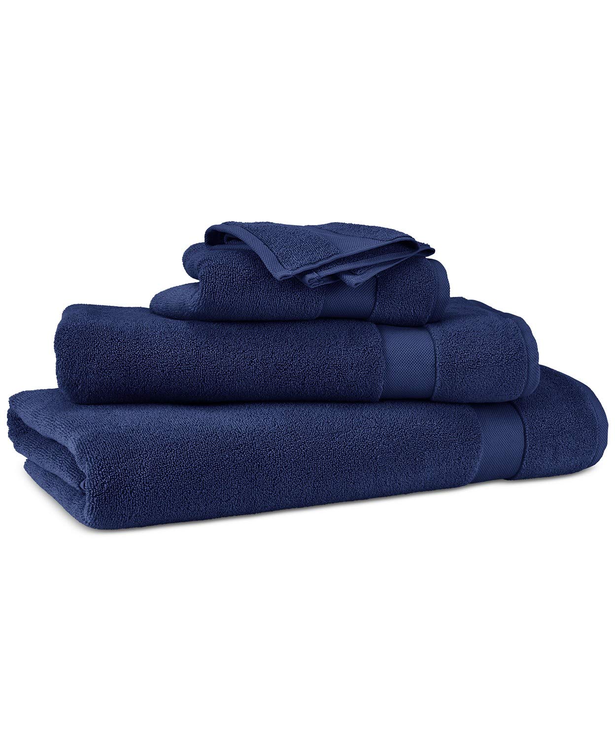 RALPH LAUREN Wescott 6-Piece 100% Cotton Bath Towel Set - Super Absorbent Luxury Towels in Club Navy Blue - Perfect for Spa, Bathroom & Beach Use