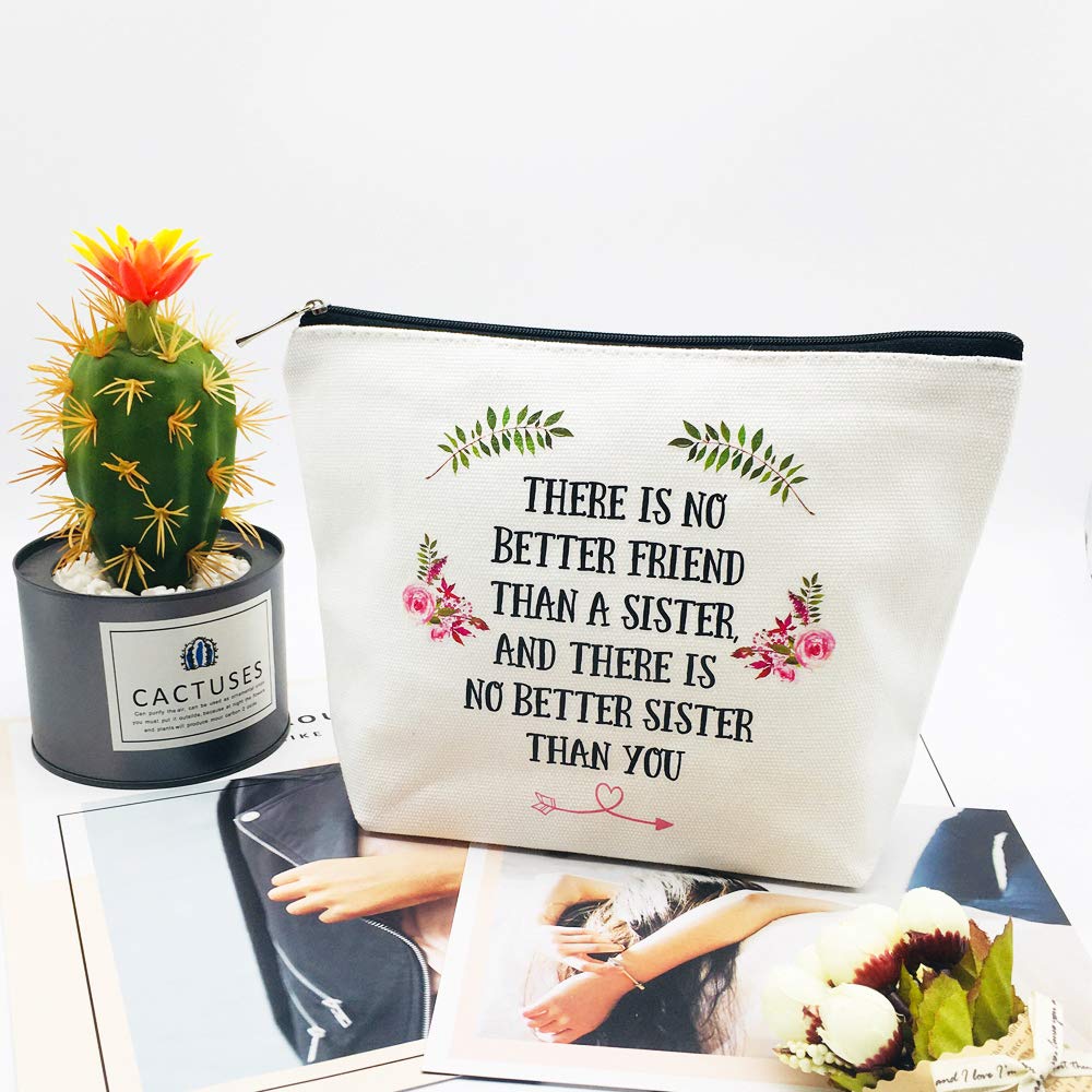 Best Sister Like Friend Makeup Bag - Cute Cosmetic Pouch for Women - Perfect Gift for Sisters, Best Friends & Bridesmaids - Great for Travel, Parties & Everyday Use
