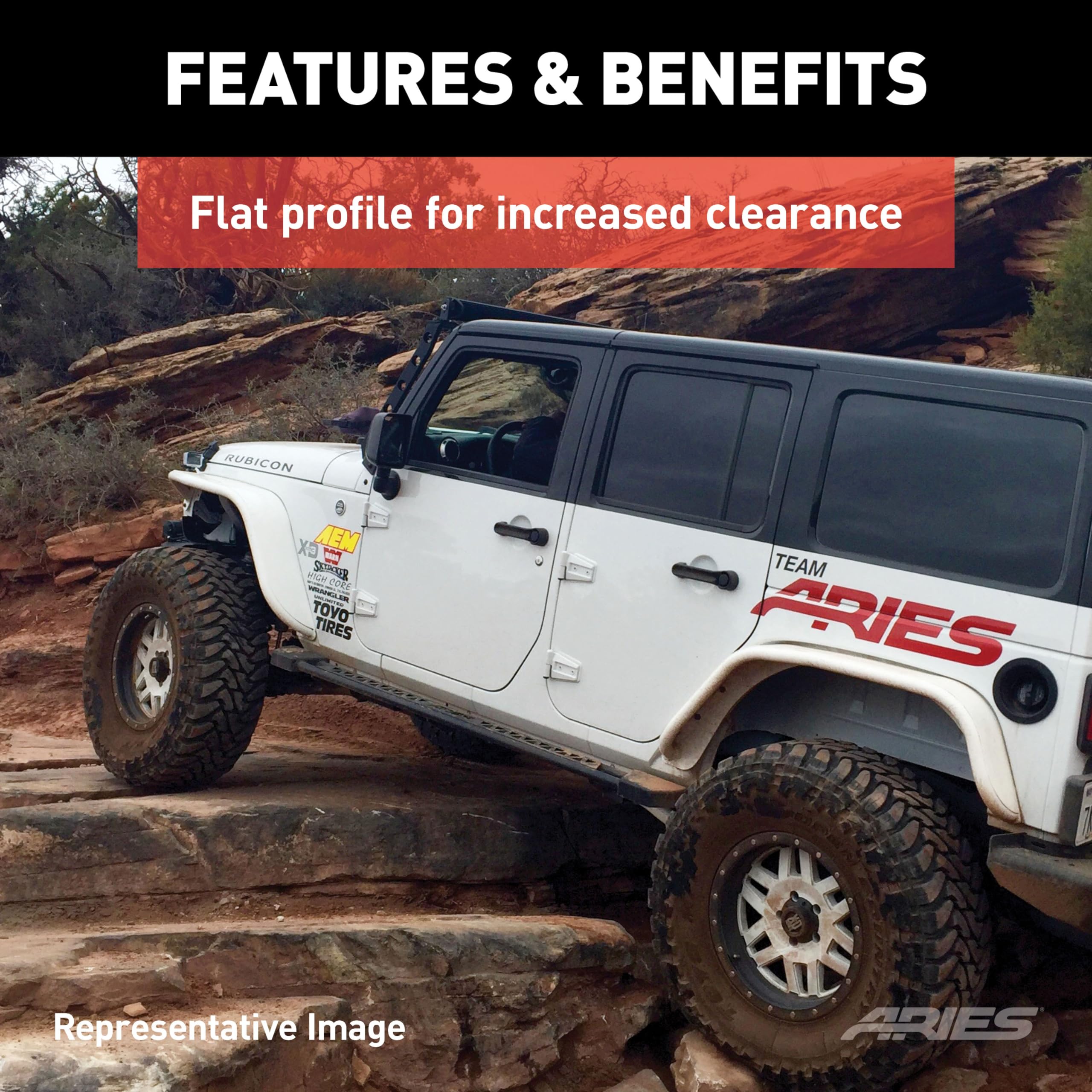 ARIES 2074100 Black Steel Rocker Step Guard Running Boards for Jeep Wrangler JK - Heavy Duty Side Steps for Easy Entry & Off-Road Protection