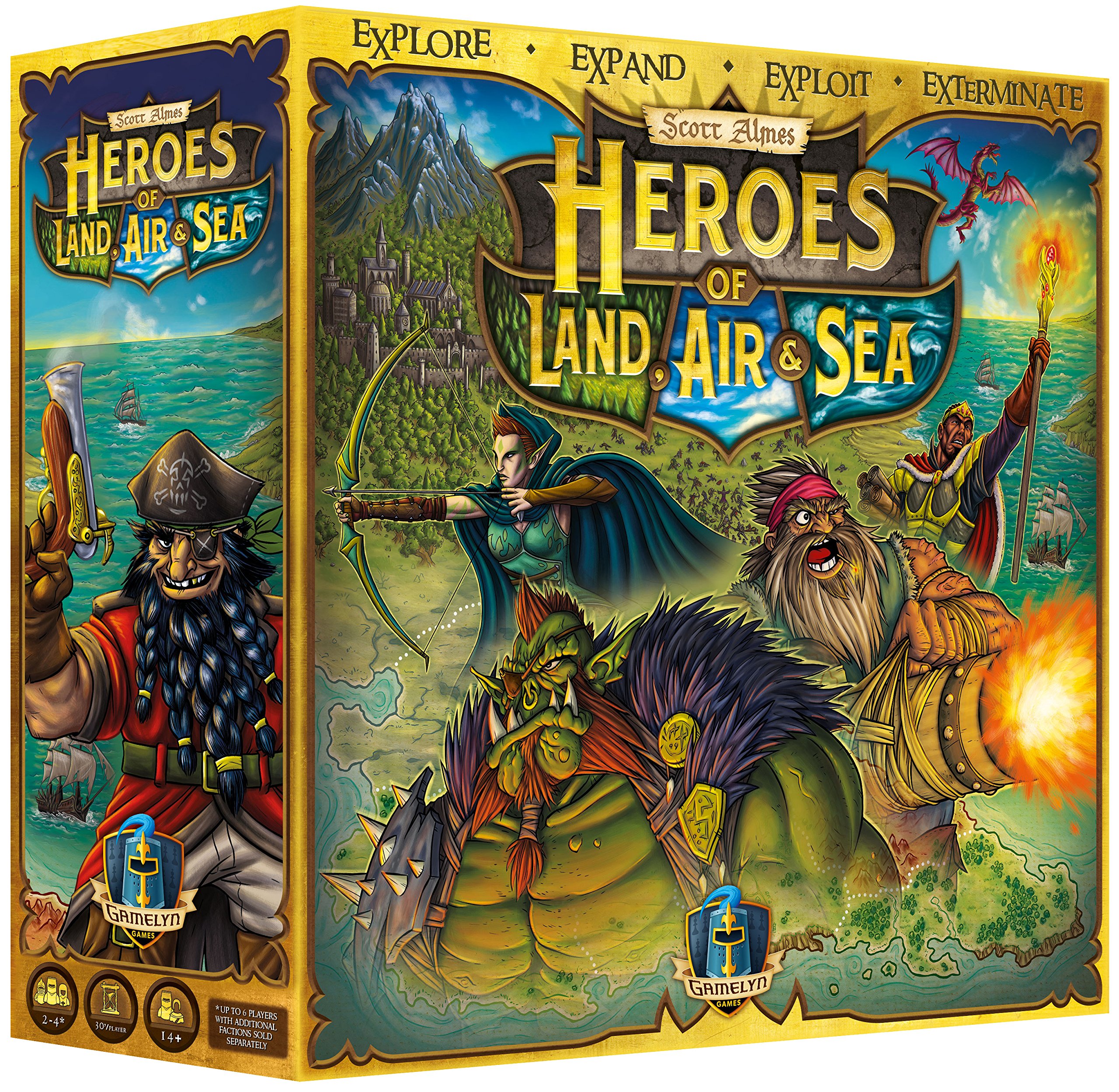 Heroes of Land, Air & Sea - Epic Fantasy Board Game for Adults & Teens - Perfect for Game Nights, Parties & Strategy Lovers