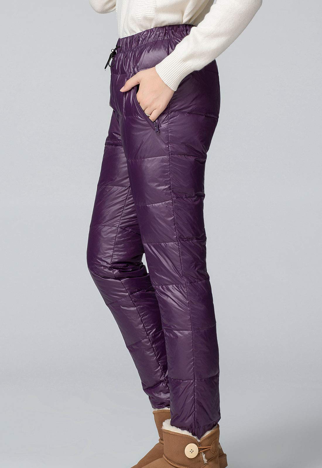 Flygo Women's Packable Winter Warm Snow Pants - Waterproof Insulated Ski Trousers with Utility Pockets | Perfect for Skiing, Snowboarding & Cold Weather Outdoor Activities