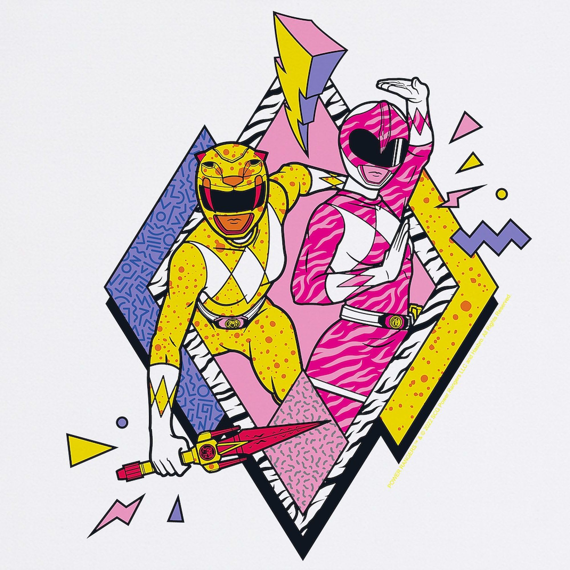 Power Rangers Yellow & Pink Ranger Non-Slip Rubber Gaming Mouse Pad - Perfect for PC, Laptop, Office & Gaming Setup