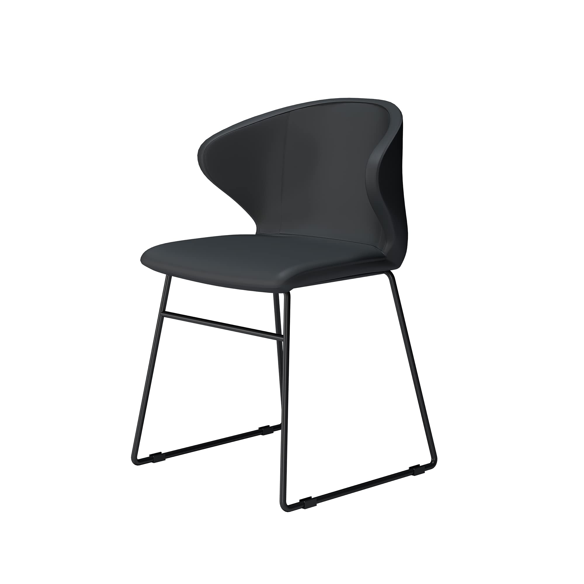 Faux Leather Vinyl Side Chair - Commercial Office Guest Chair for Lobby & Break Room - Shadow Grey
