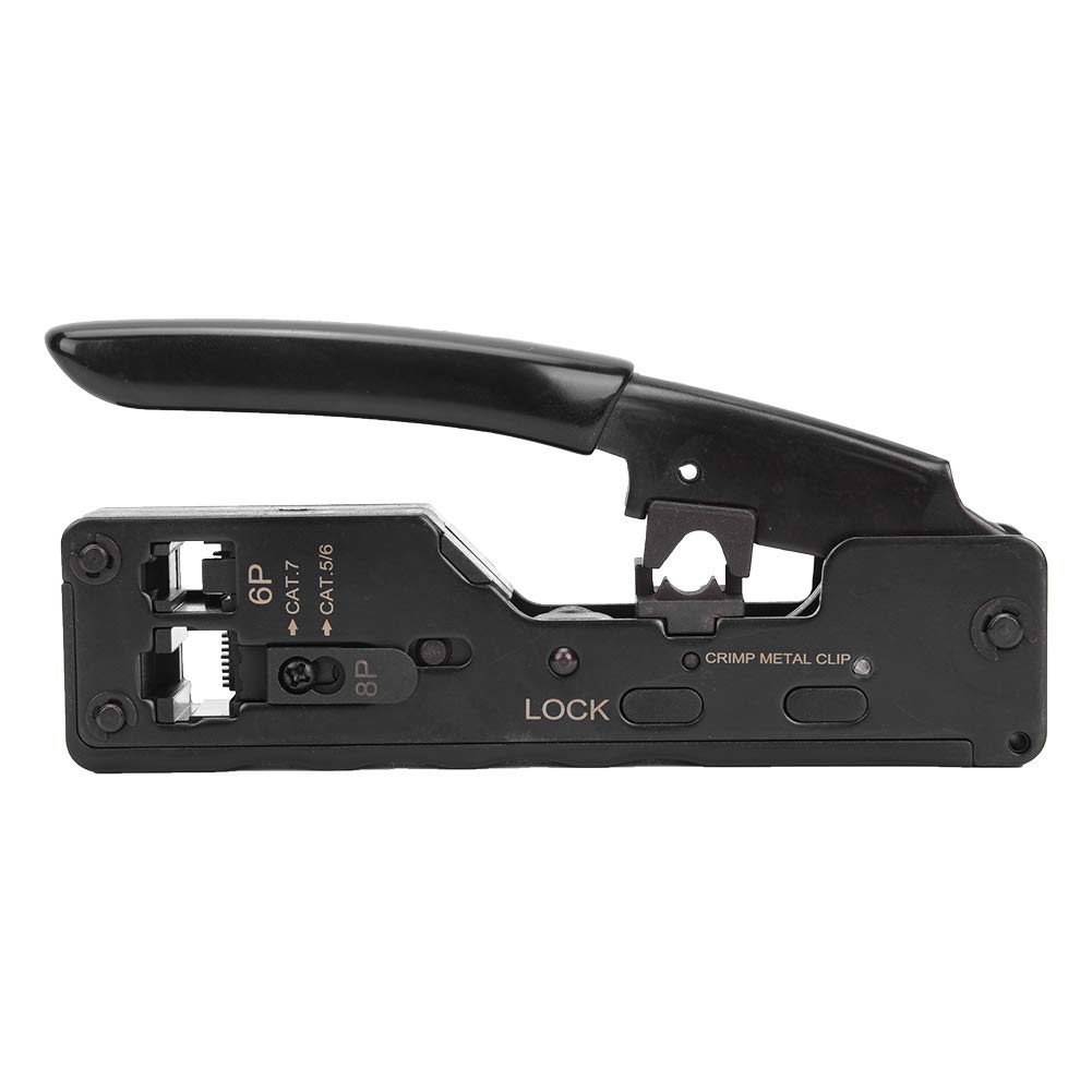 Professional RJ45 Crimping Tool - Steel Ergonomic Anti-Slip Network Cable Crimper with Cutter Head for Ethernet Connectors | Perfect for Network Installations, Home Office Wiring & DIY Networking Projects