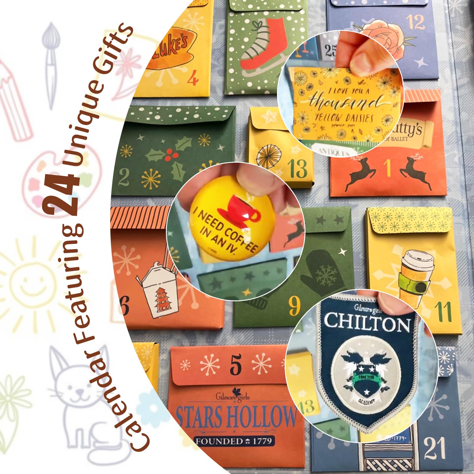 Gilmore Girls Advent Calendar 2024 - 24-Day Christmas Countdown Calendar with Surprise Gifts for Fans | Perfect Holiday Gift for Women, Girlfriends & Best Friends (Birthday, Christmas, Anniversary Present)