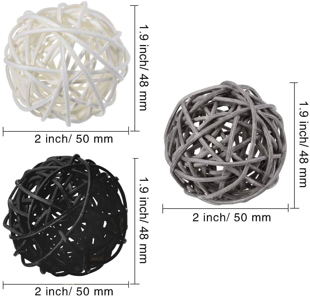 Natural Wicker Rattan Balls Decorative Orbs - 15pcs 2