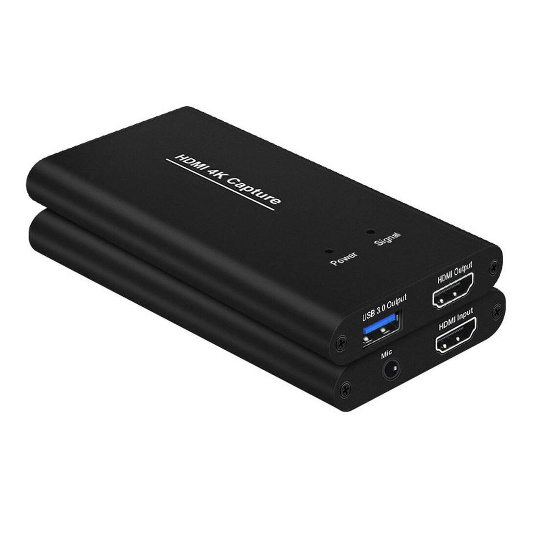 JMT 4K 60Hz HDMI to USB 3.0 Video Capture Card with MIC Input - 4 Port HDMI Game Capture Device for Live Streaming, Recording & Broadcasting - Perfect for Twitch, YouTube Gaming & Video Production