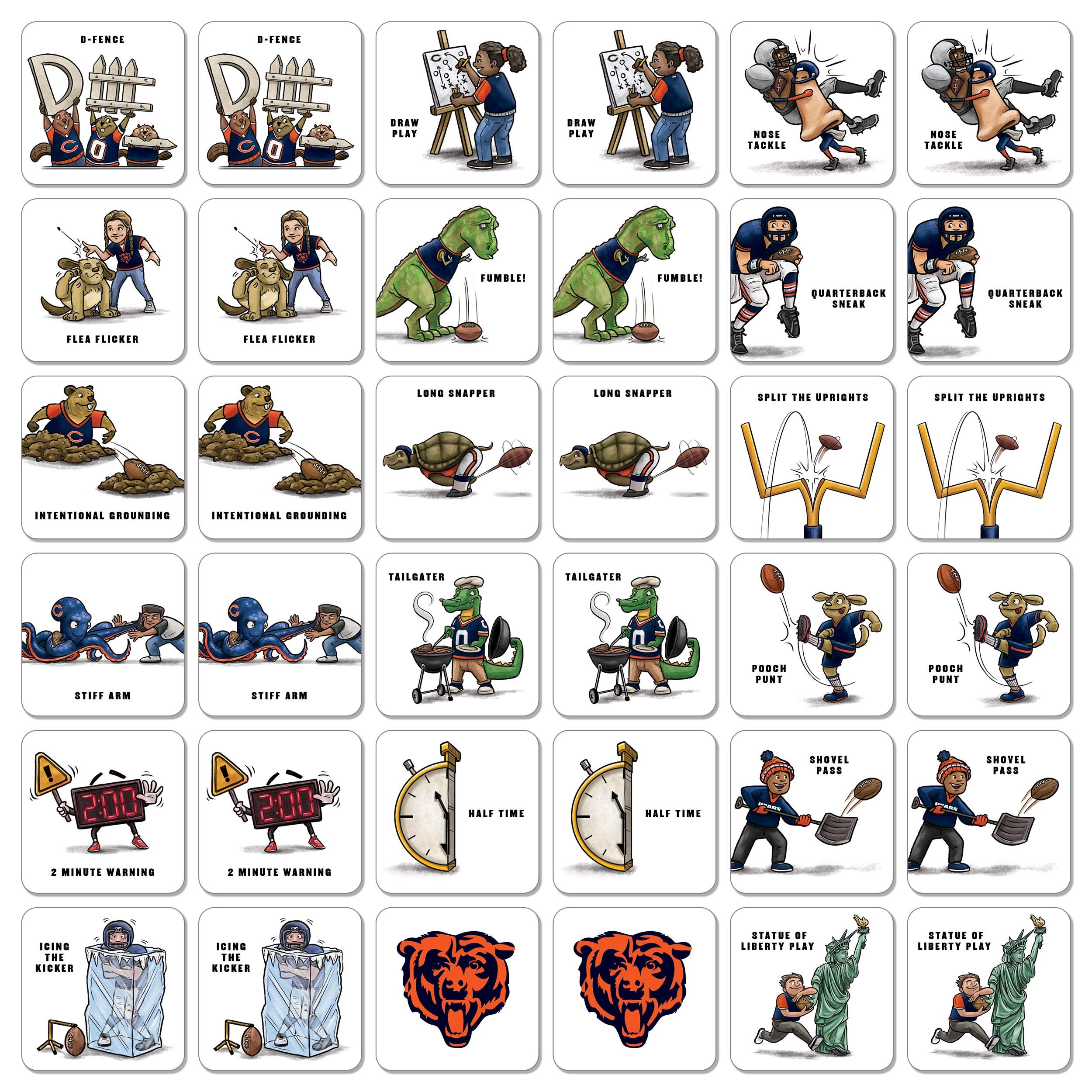 NFL Memory Match Card Game - Football Team Matching Game for Kids & Adults - Fun Family Party Game for Super Bowl & Game Day Gatherings