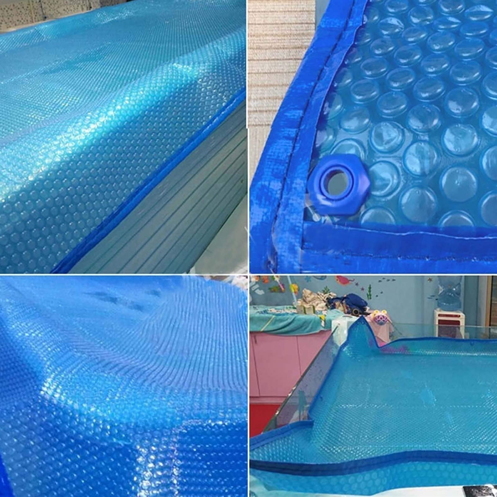 Rectangular Solar Pool Cover with Grommets - 400µm Thick Thermal Bubble Blanket for Above Ground Pools - Summer & Winter Protection (6ft×19ft/2m×6m) - Energy Efficient Heating & Debris Protection for Backyard Swimming Pools