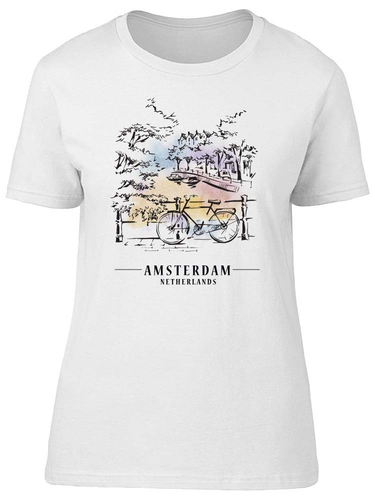 Amsterdam Bridge Bicycle Graphic T-Shirt for Men - Casual Streetwear & Travel Inspired Tee for Everyday Wear