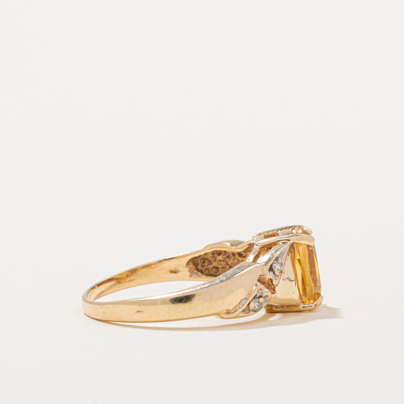 Natural Citrine & Diamond Ring | 0.60ct Citrine & 0.04ctw Diamond | Size 5.75 | Elegant Women's Jewelry for Engagement, Anniversary & Special Occasions