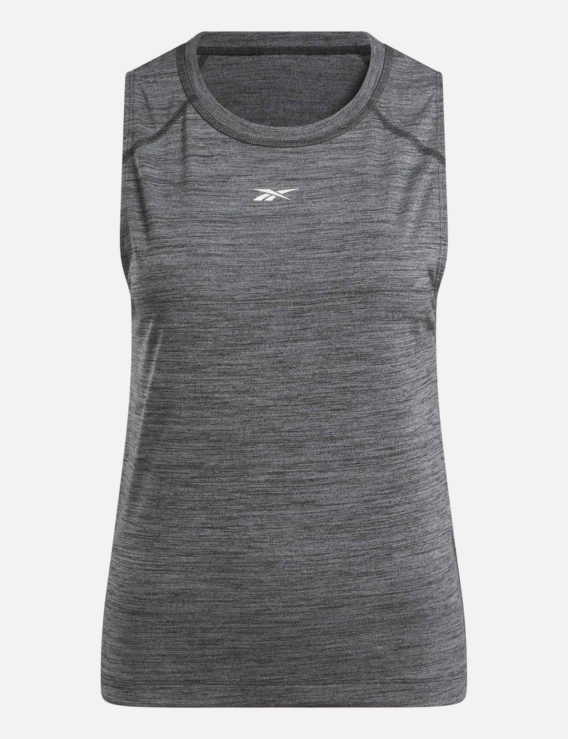 ID Train Tank Top - Black Melange Workout Shirt for Women | Gym, Running & Yoga Activewear