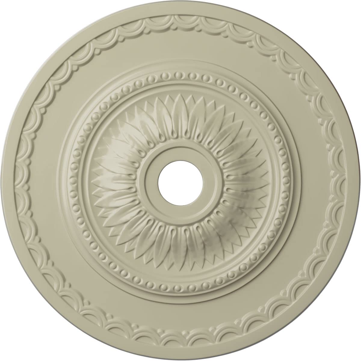 Ekena Millwork 29.5 Inch Sunflower Ceiling Medallion - Hand-Painted Clear Yellow Finish, 3.6