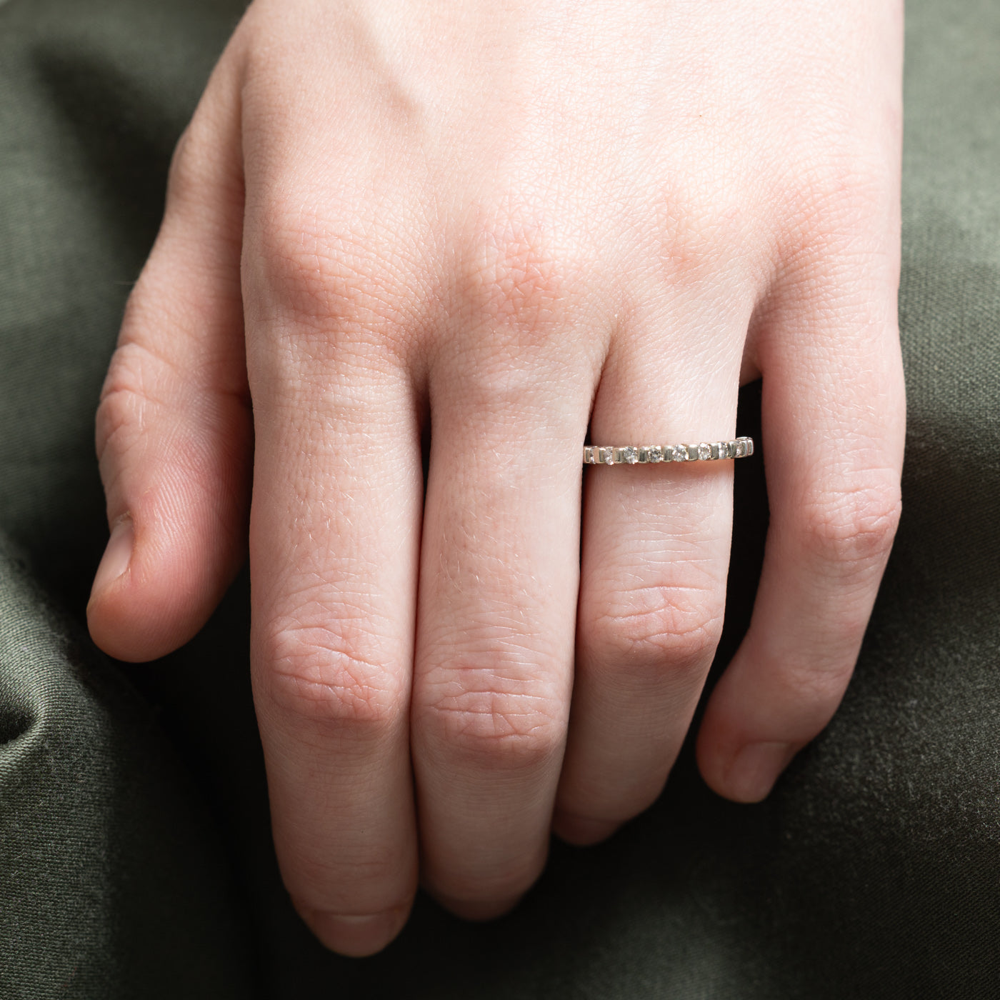 Semi Eternity Diamond Wedding Band Ring - 0.30 Carat Total Weight (CTW) - Size 4.75 - Perfect for Anniversary, Engagement & Bridal Jewelry Gifts