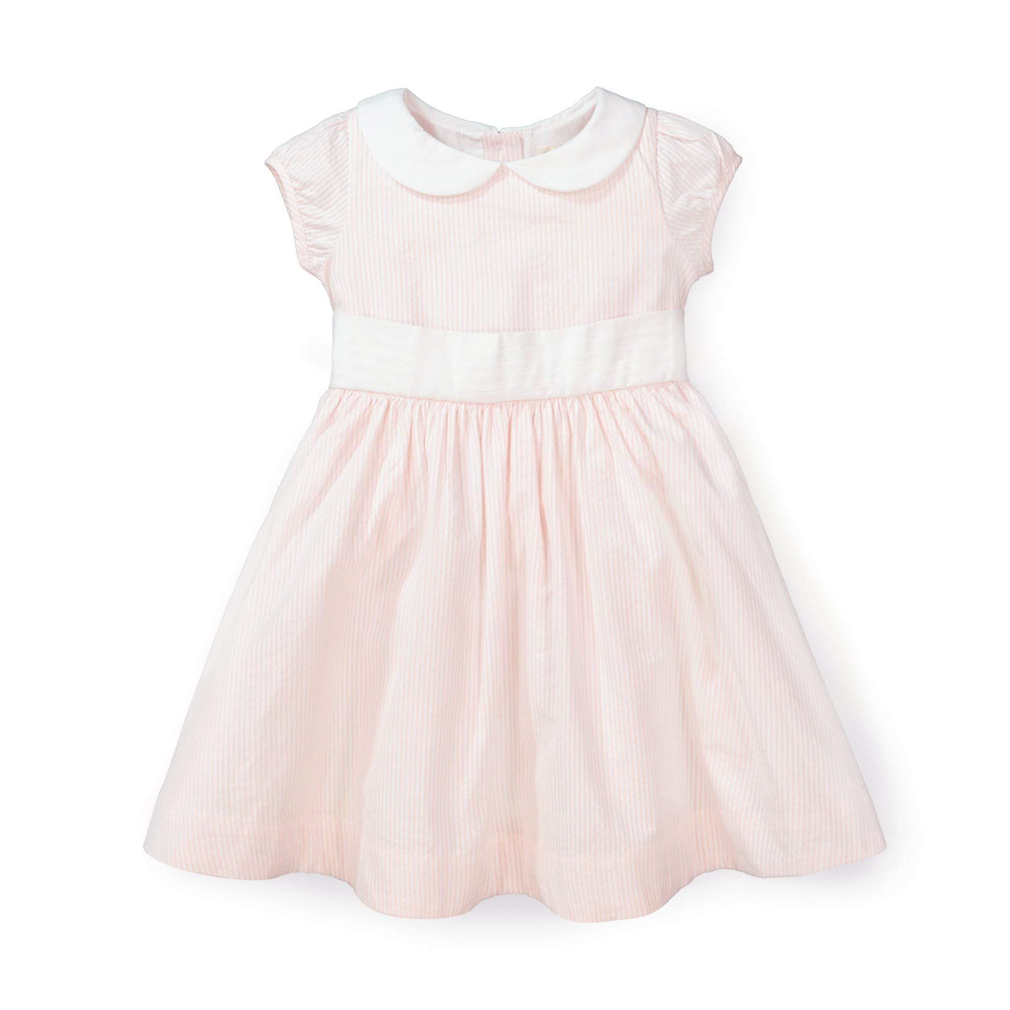 Hope & Henry Baby Girl's Woven Cotton Short Sleeve Dress with Peter Pan Collar - Perfect for Summer Outfits, Birthday Parties & Photo Shoots