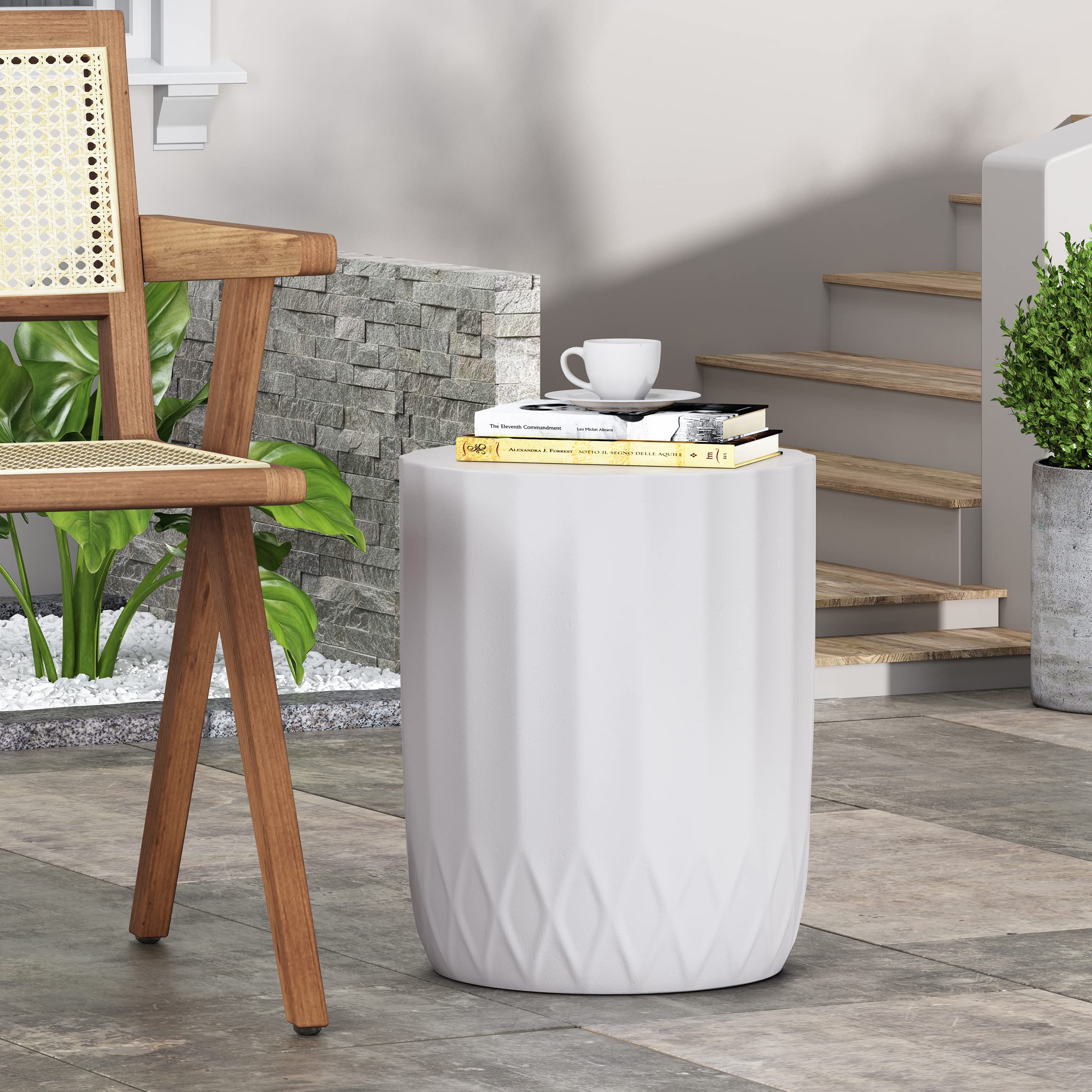 Christopher Knight Home Alcona End Table - Antique White Finish, Small Side Table for Living Room, Bedroom, or Office - Perfect for Holding Lamps, Books, and Decor