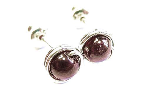 Garnet & Sterling Silver Stud Post Earrings for Women – Elegant Gemstone Jewelry for Everyday Wear & Special Occasions