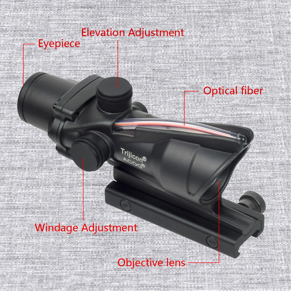 Trijicon ACOG 4X32 Rifle Scope with 4X Magnifier, Fiber Optics & Red/Green Dot - RMR Compatible Hunting Sight with Killflash Cover - Perfect for Tactical Shooting, Hunting, and Long-Range Precision