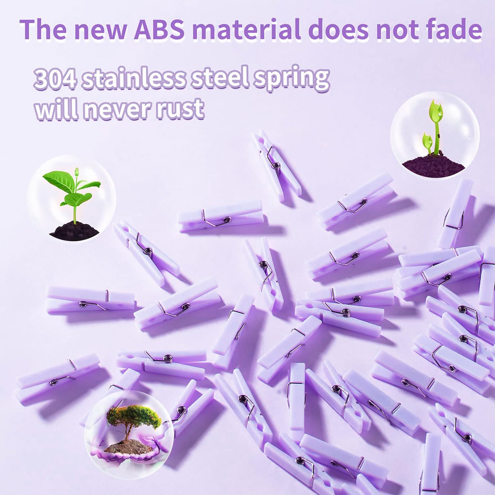 50-Pack Small Clear Plastic Clips - 1.4