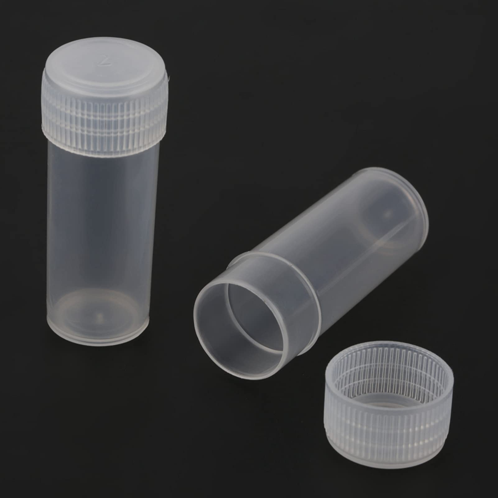 FTVOGUE 50 Pack 5ml Plastic Sample Bottles - Clear Travel-Sized Containers with Leak-Proof Lids for Essential Oils, Perfume, Cosmetics & DIY Crafts (Great for Home, Salon & On-the-Go Use)