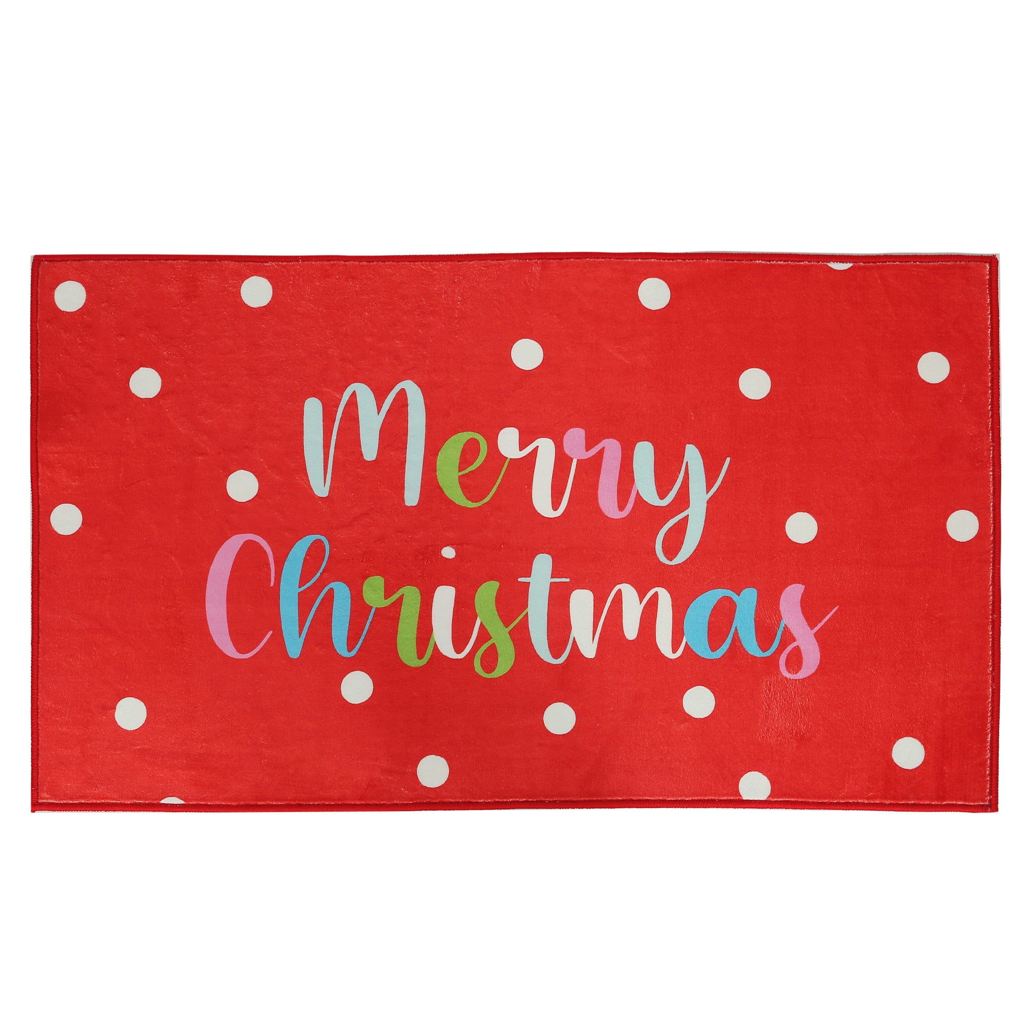 Festive Holly Jolly Merry Christmas Rug - Non-Slip Holiday Decor for Living Room, Bedroom & Entryway - Perfect Xmas Home Decoration Gift