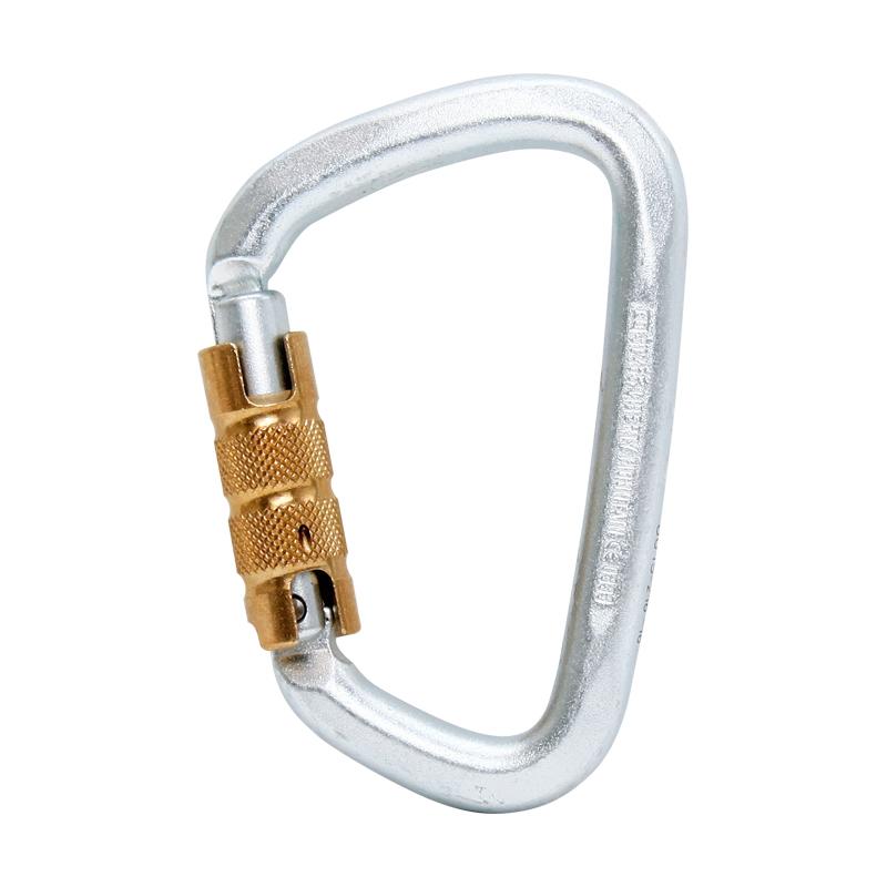 Liberty Mt Large D-Shaped Steel 3AL Carabiner with Key Lock - 50kN Strength - Ideal for Rock Climbing, Hiking & Outdoor Adventures