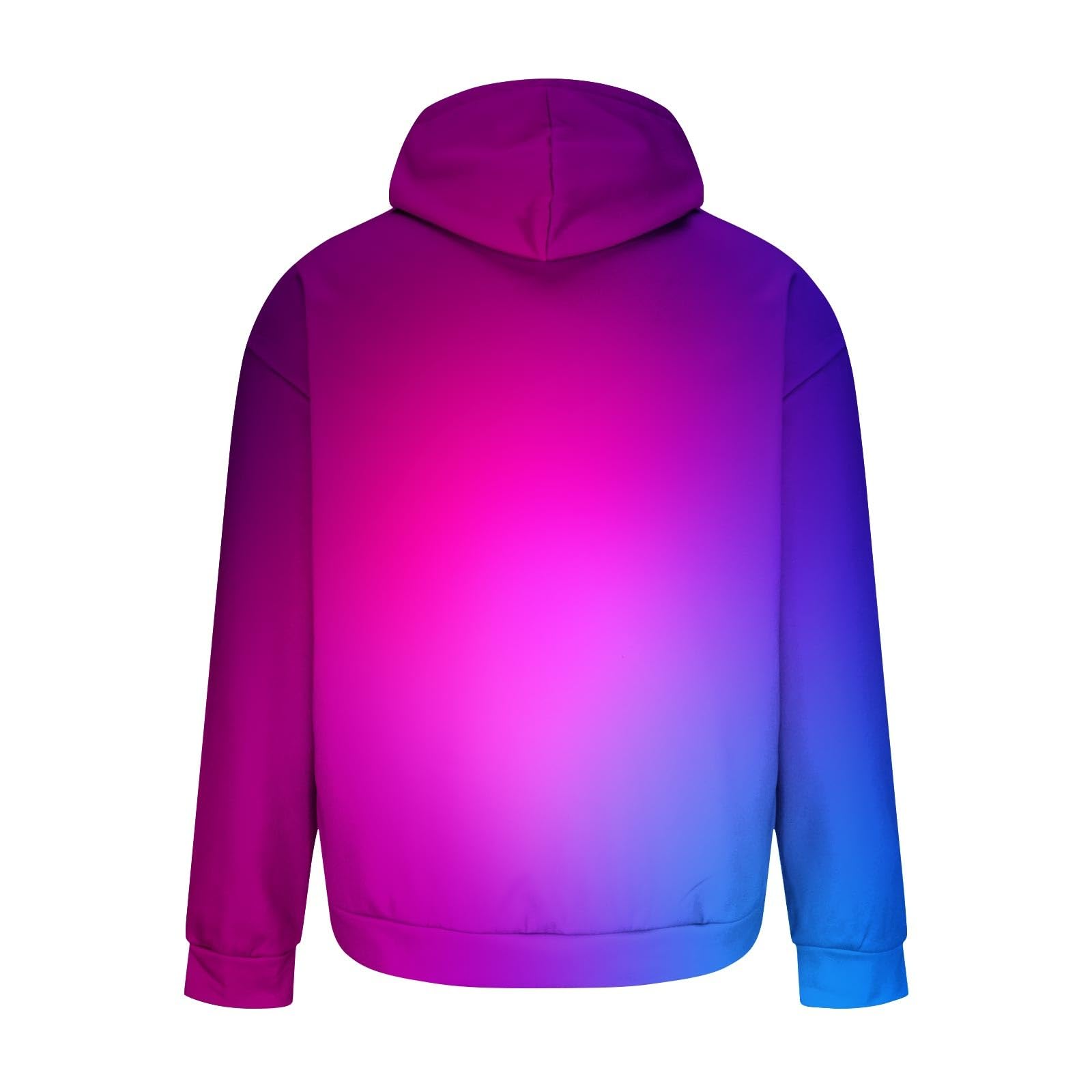 Trendy Men's Fleece Pullover Hoodie - Long Sleeve Gradient Color Sweatshirt with Pockets for Fall & Winter | Casual Streetwear, Outdoor Activities & Lounge Wear
