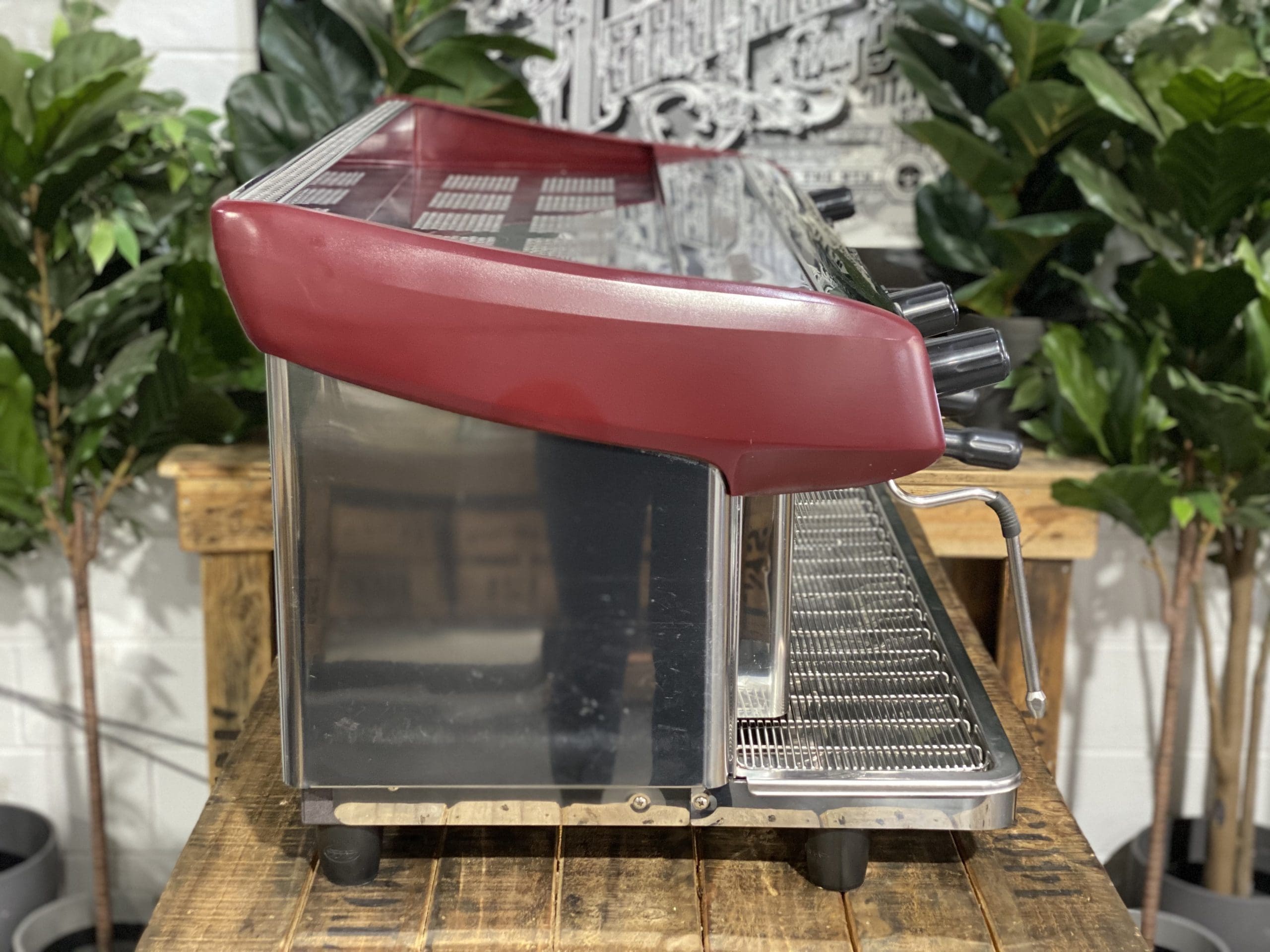 Expobar MegaCrem High Cup 3 Group Commercial Espresso Machine - Stainless Steel & Red Finish - Perfect for Coffee Shops, Restaurants, and Cafes