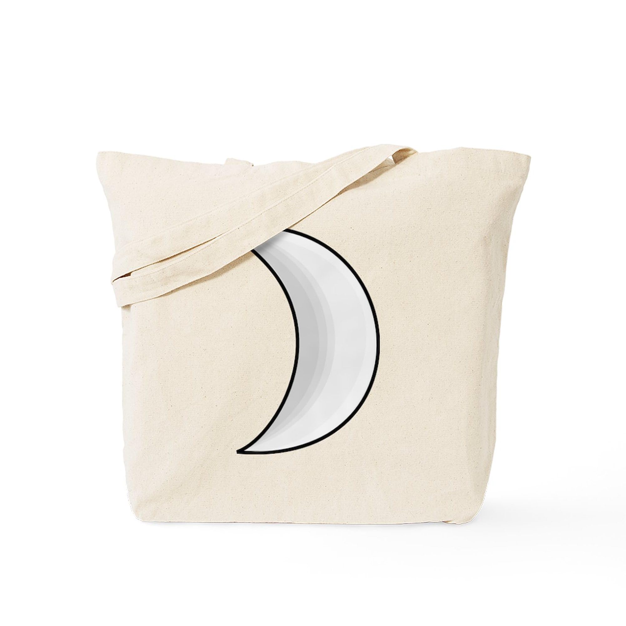 Silver Moon Crescent Tote Bag - Natural Canvas Reusable Shopping Bag for Women | Eco-Friendly Grocery Tote, Beach Bag & Everyday Carry-All