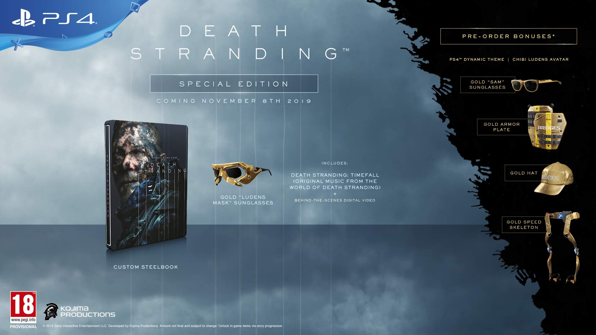 Death Stranding PS4 Special Edition - Limited Collector's Version for PlayStation 4 | Perfect for Fans & Collectors | Action-Adventure Gaming Experience