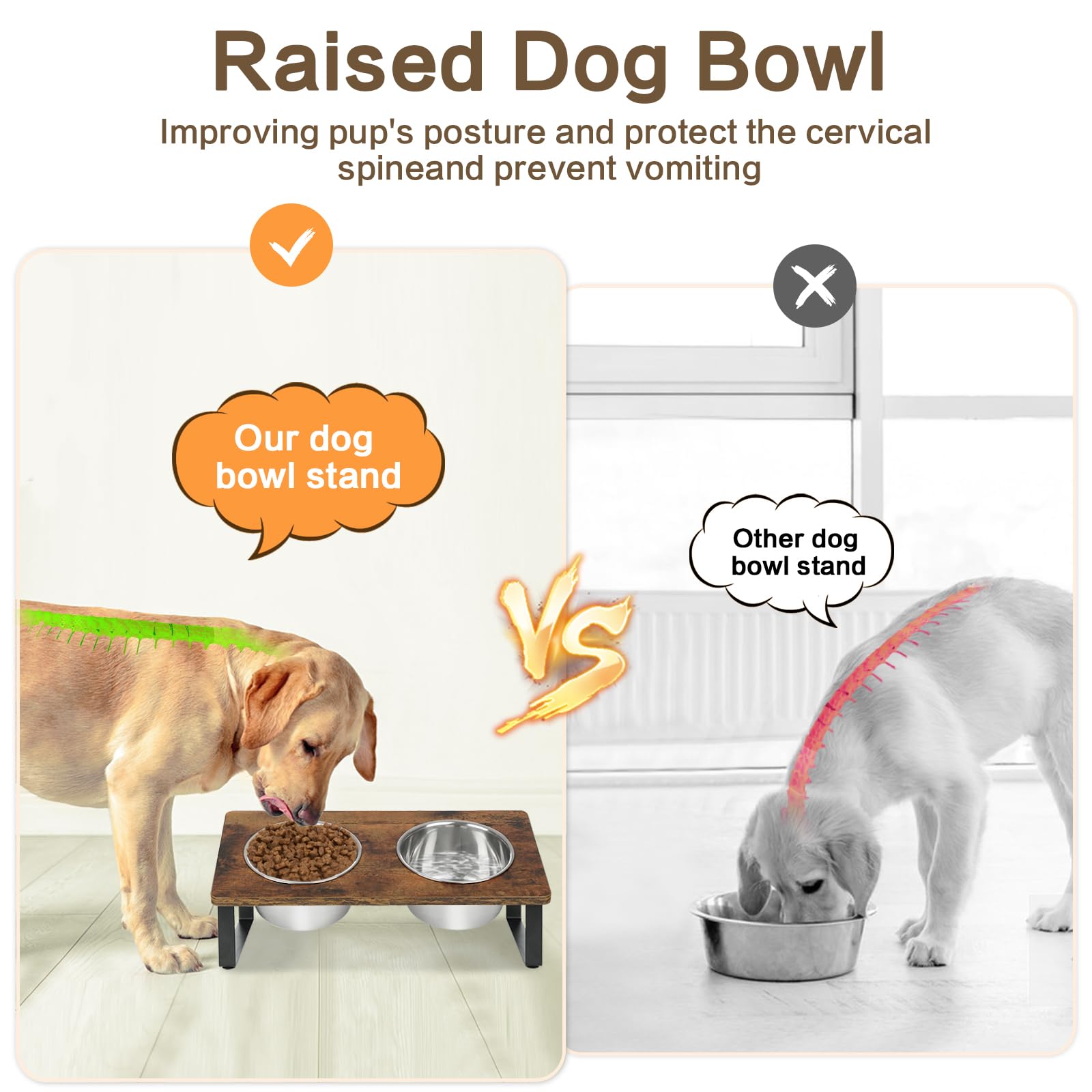 Raised Dog Bowls for Small Dogs - Anti-Slip Feeding Dishes for Home Use