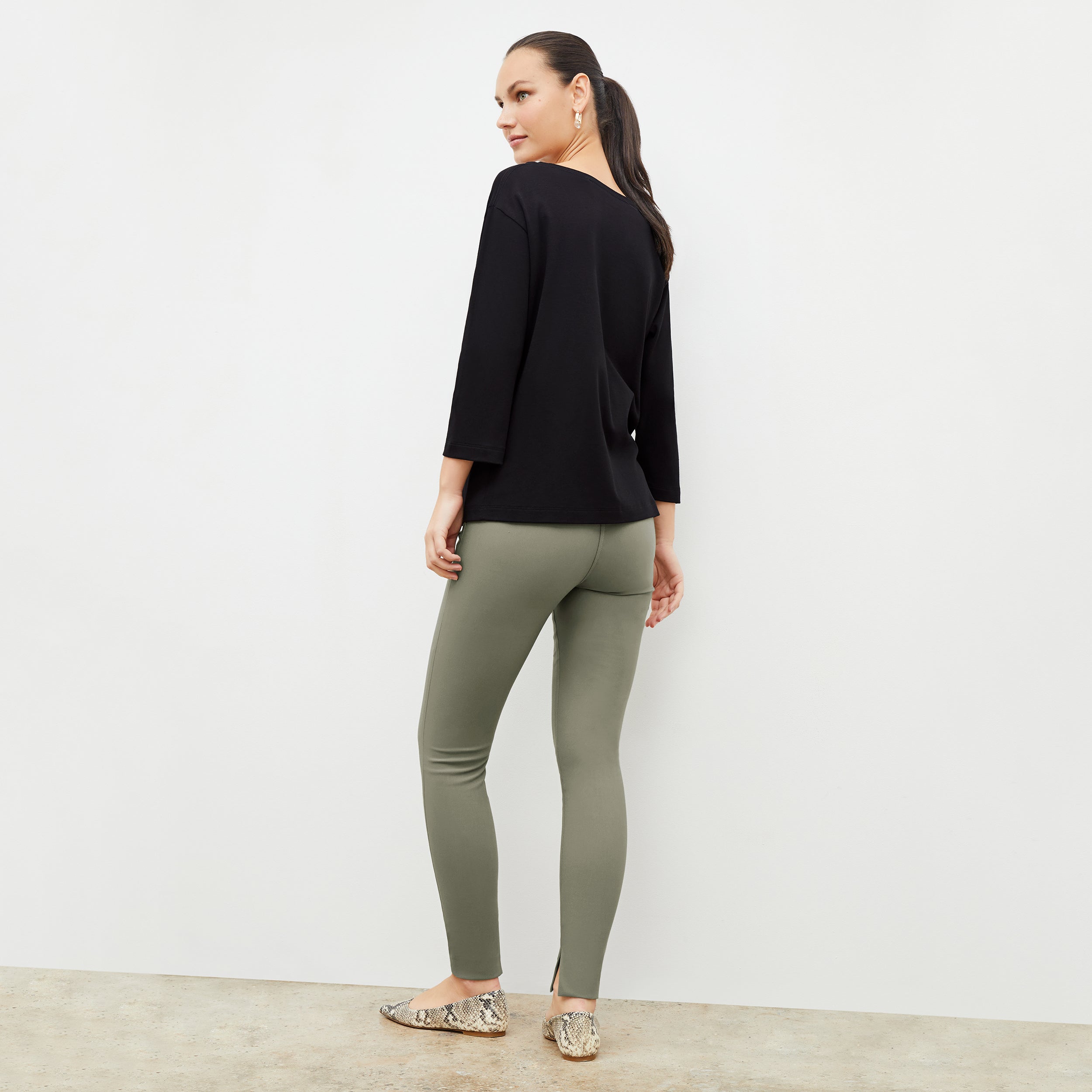 Skinny Foster PowerStretch Pants in Thyme - Comfortable & Stretchy Women's Activewear for Yoga, Running & Outdoor Adventures