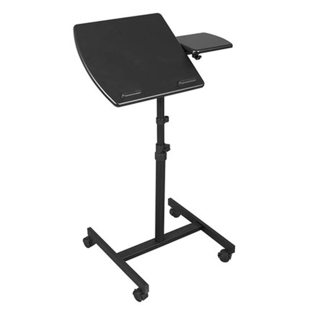 Multifunctional Rolling Laptop Desk with Wheels - Adjustable Height Flat Surface Overbed Computer Table for Home, Office, and Bedroom Use