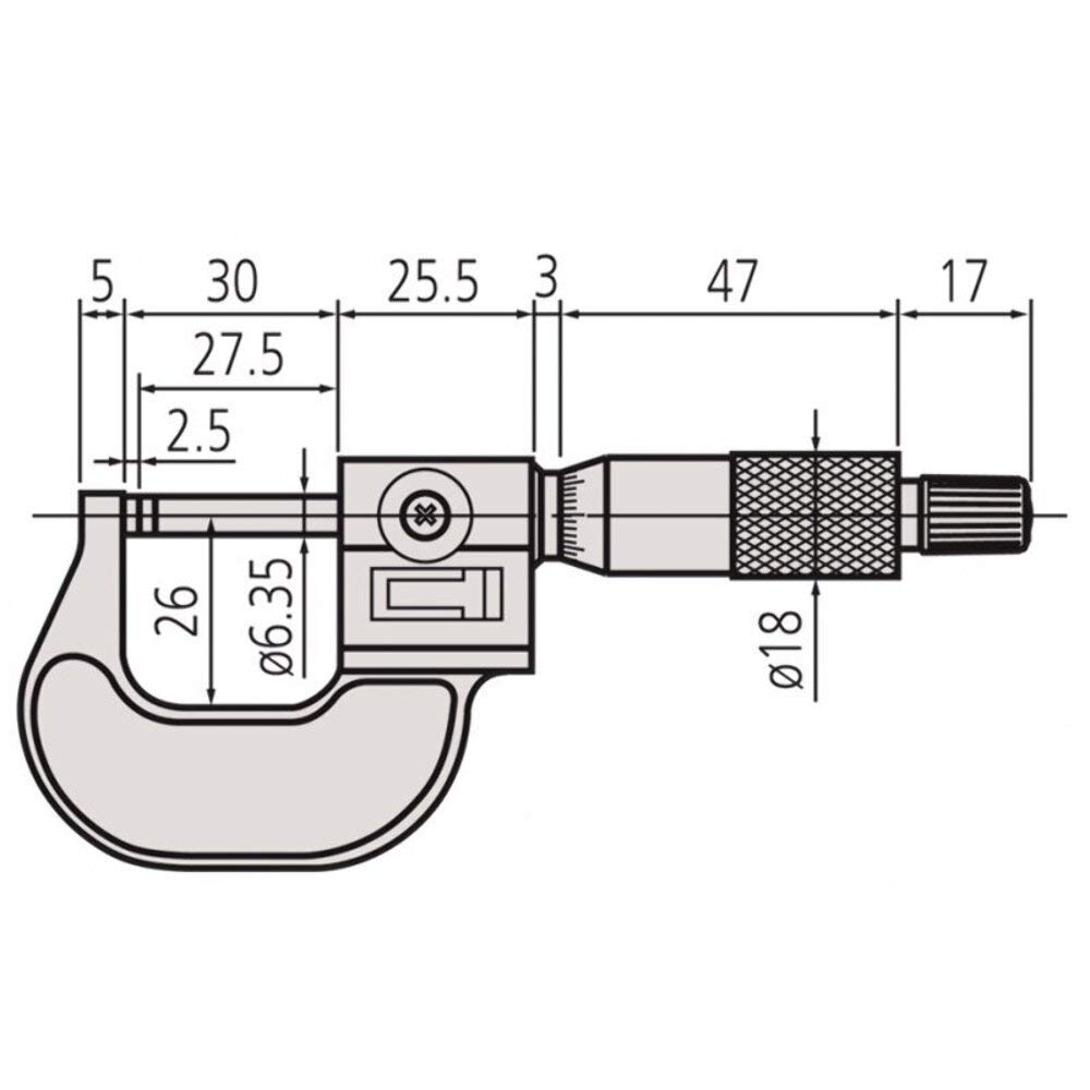 Mitutoyo 193-111 Digital Outside Micrometer - Precision Measuring Tool for Metalworking, Machining & Engineering (0-1