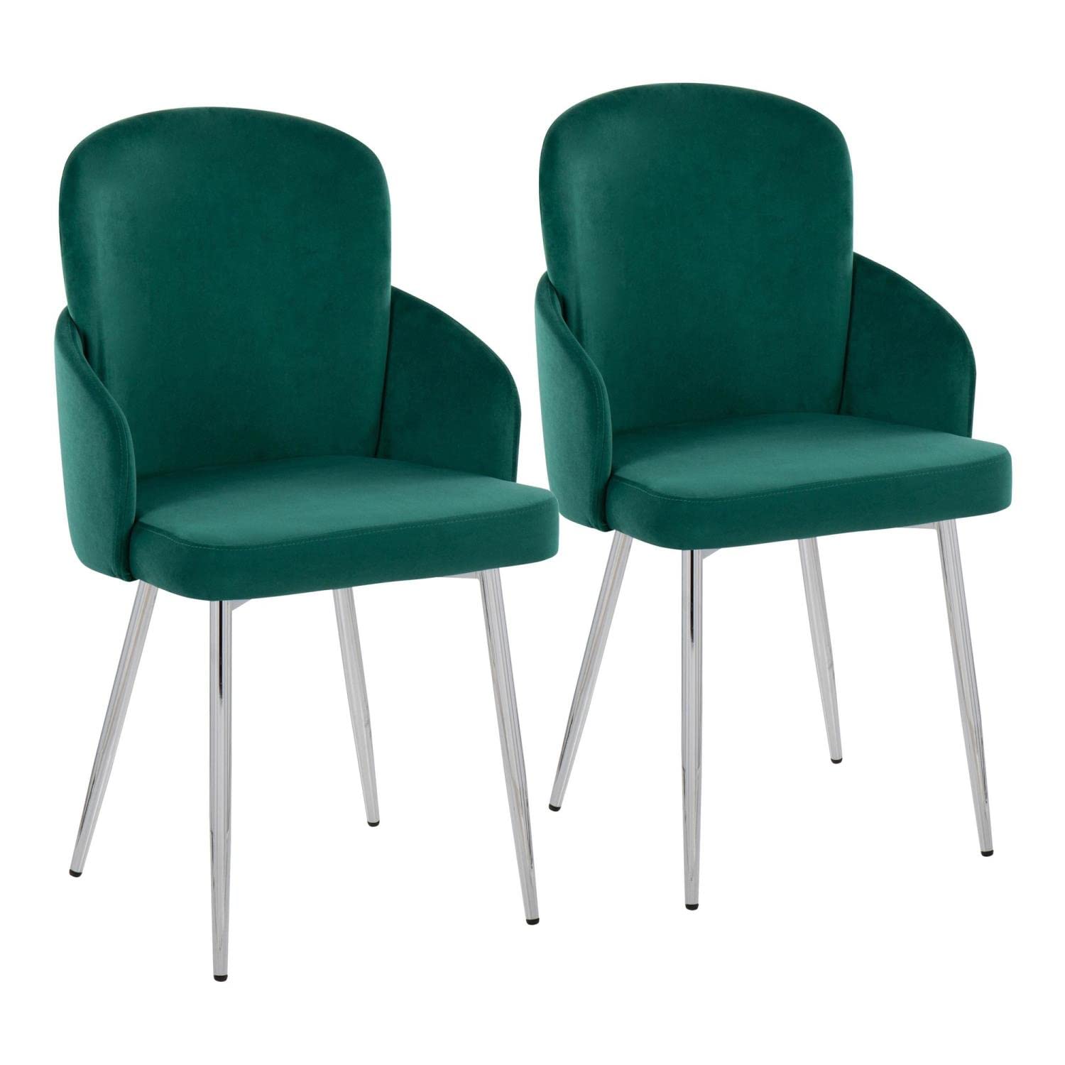 LumiSource Dahlia Upholstered Dining Chairs Set of 2 - Modern Kitchen Chairs for Dining Table | Perfect for Small Spaces, Breakfast Nooks & Contemporary Dining Rooms