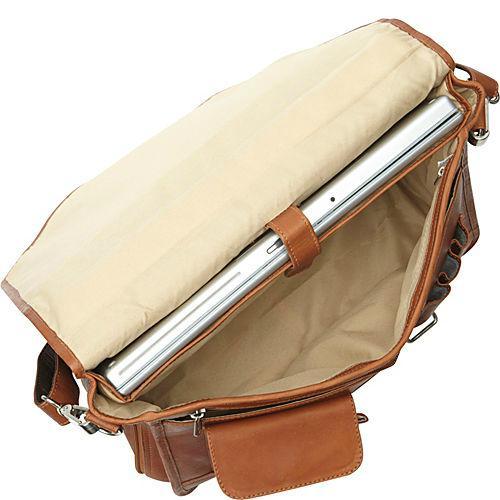 Premium Piel Leather Double Loop Expandable Laptop Briefcase - Stylish & Durable Business Bag for Men & Women - Perfect for Office, Travel & Commuting
