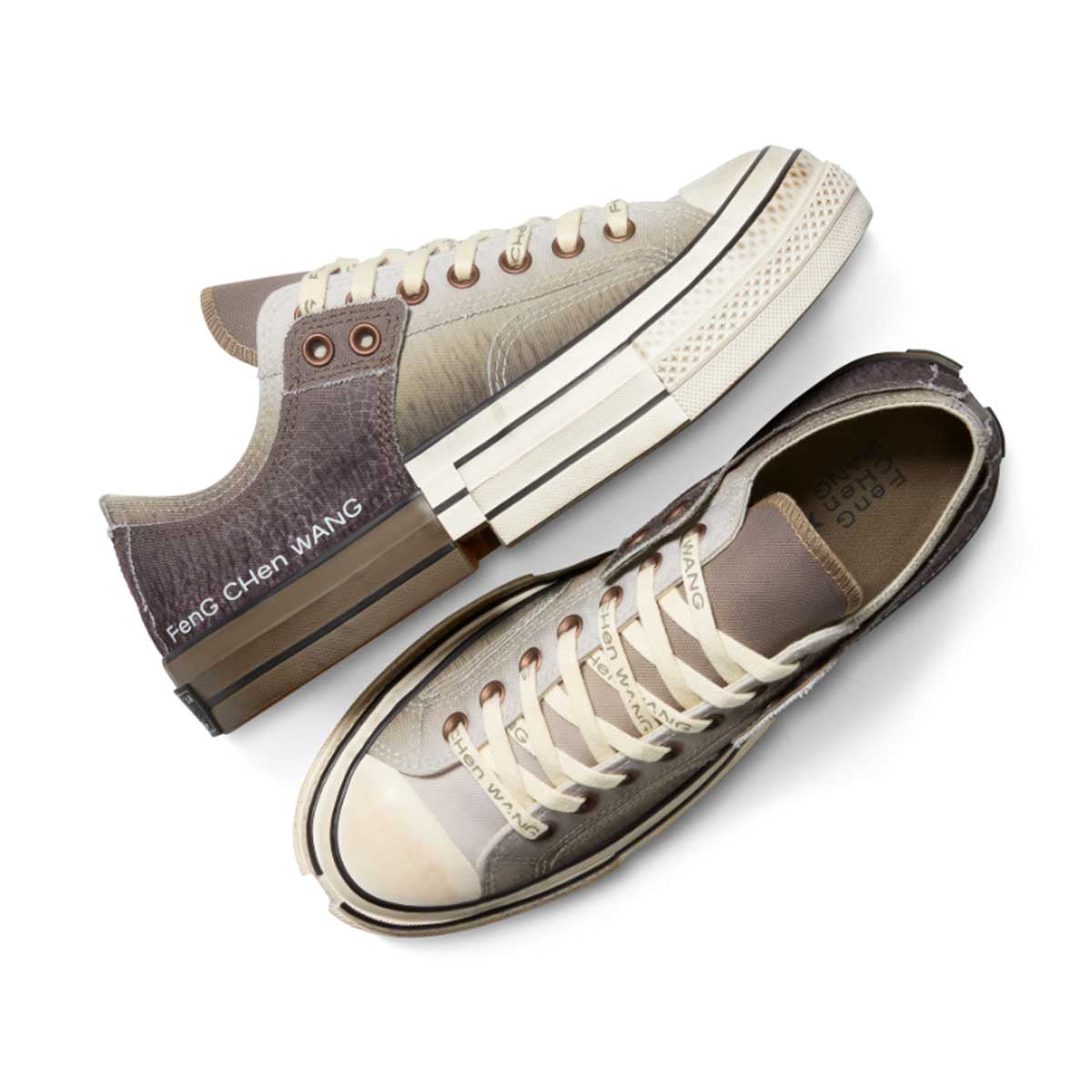 Feng Chen Wang 2-in-1 Chuck 70 Low Top Sneakers - Brown Egret Color | Unisex Casual & Streetwear Shoes for Everyday Comfort