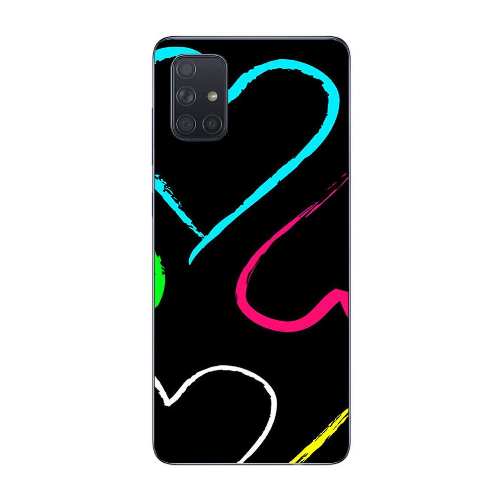 MightySkins Protective Vinyl Decal Wrap Cover for Samsung Galaxy A51 - Hearts Design | Durable, Customizable & Easy to Apply Skin | Made in USA | Perfect for Personalization, Style Protection & Daily Use