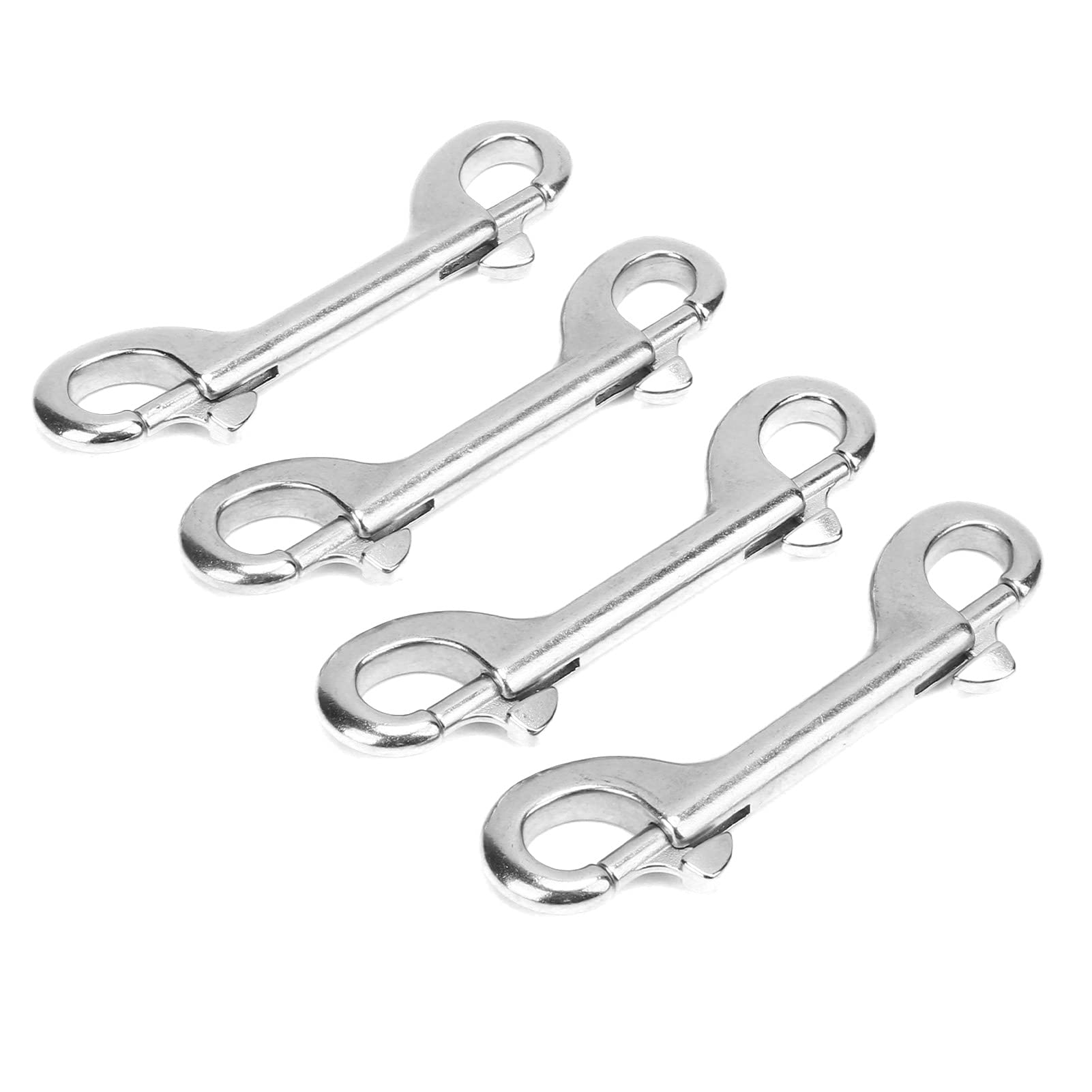 Stainless Steel Double Ended Bolt Snap Hooks - Heavy Duty Diving Clips for Scuba Gear, Pet Feed Buckets, Hammocks & Horse Tack | Marine & Outdoor Use