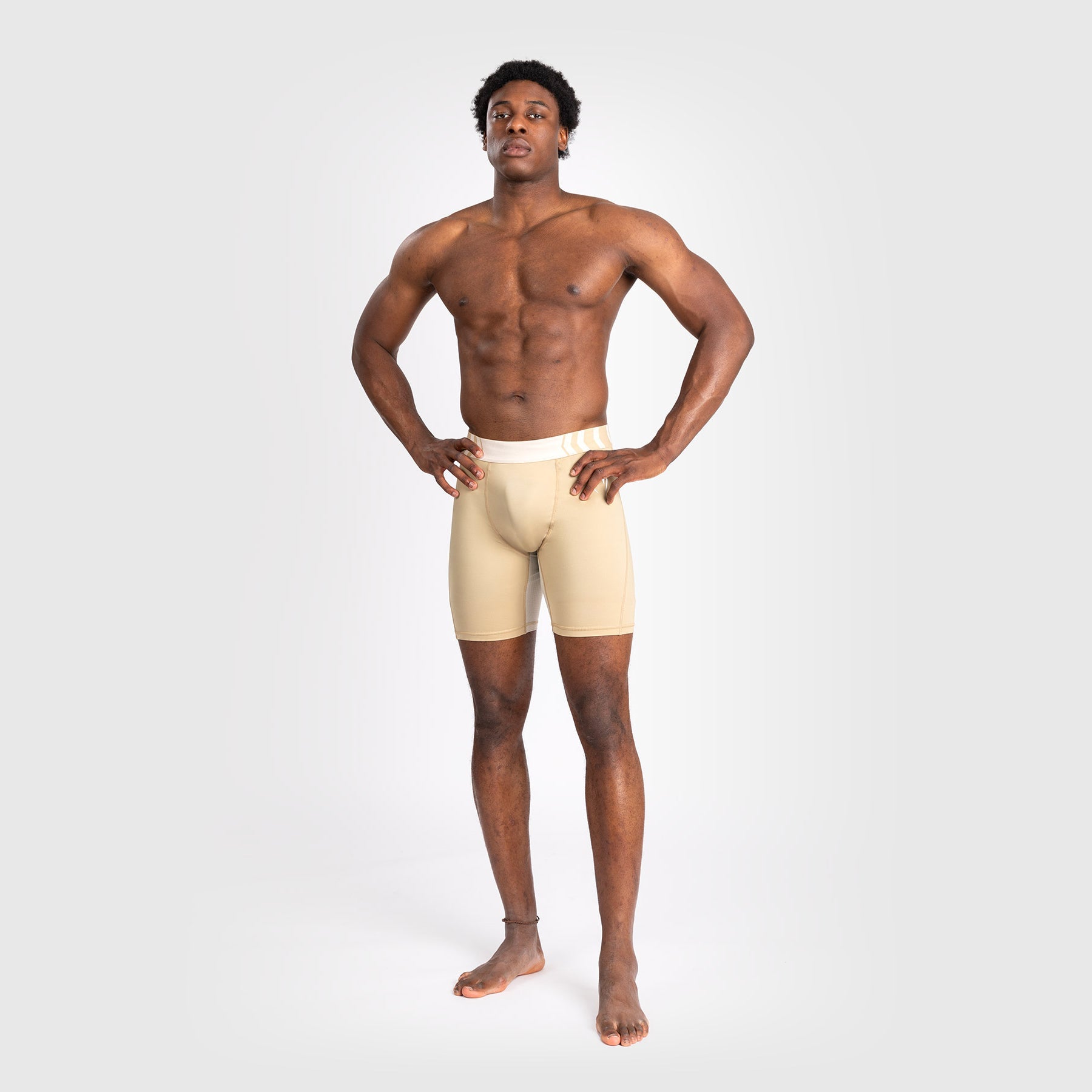 Venum Tempest Men's Vale Tudo MMA Shorts - Beige/Sand - Lightweight & Durable Training Shorts for MMA, BJJ, Muay Thai & Combat Sports