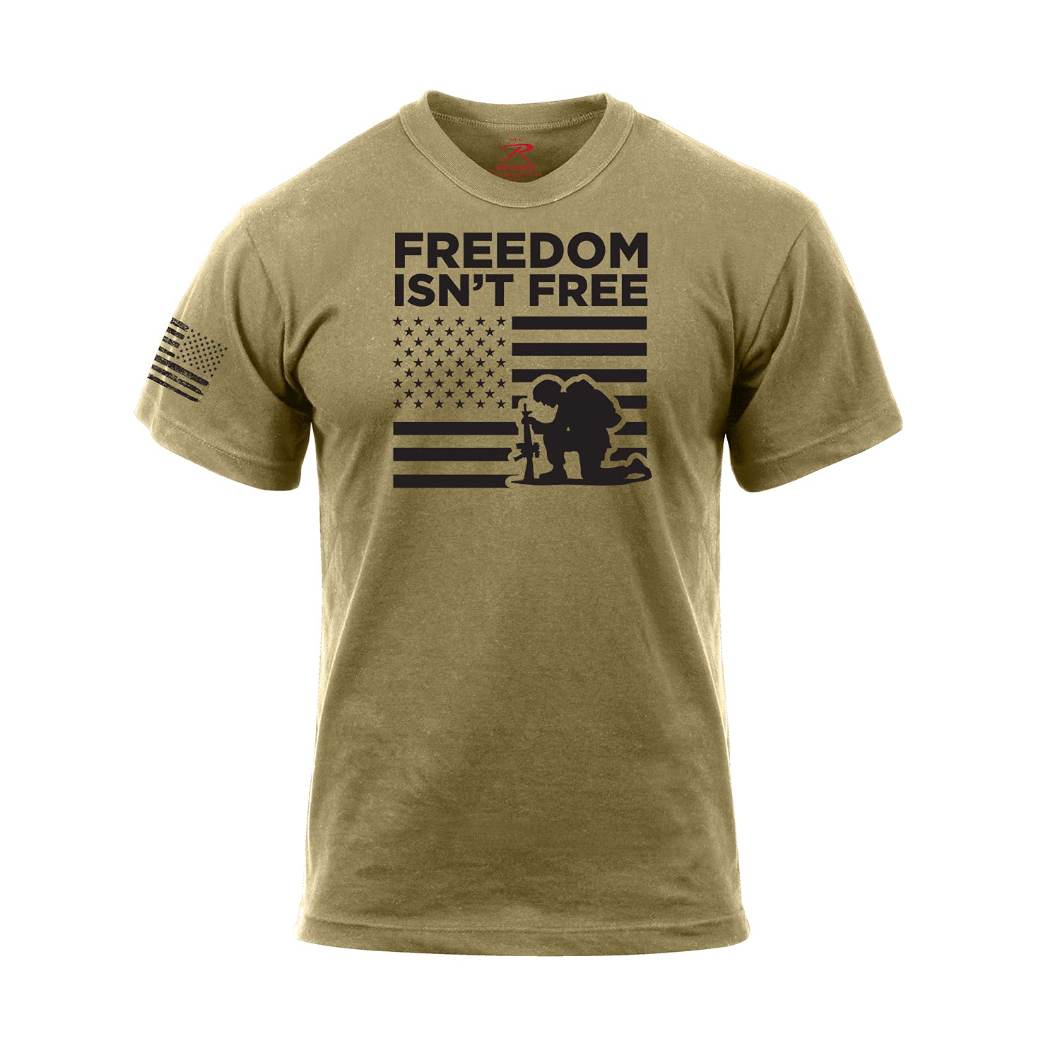 Rothco 'Freedom Isn't Free' Patriotic T-Shirt - Comfortable Cotton American Flag Tee for Veterans Day, Memorial Day & Military Appreciation Events