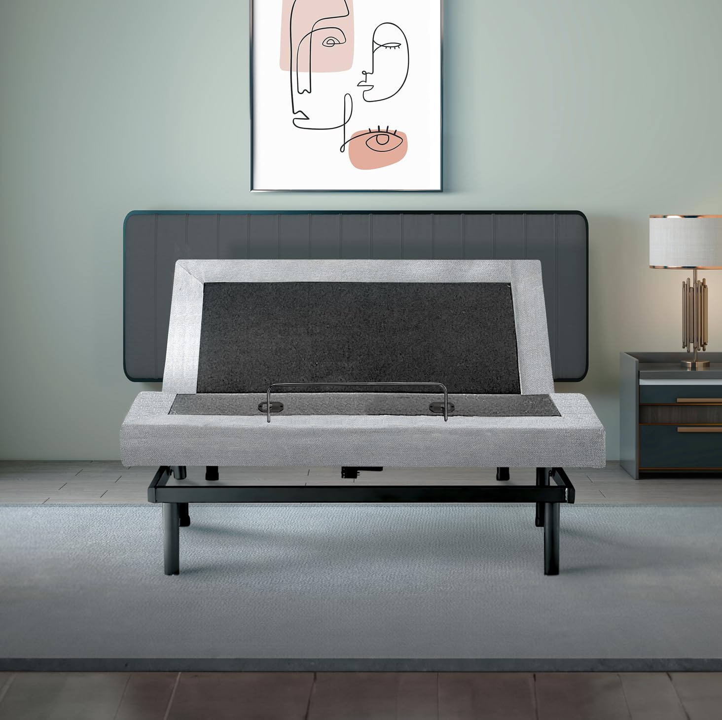 King Adjustable Bed Base with Full Body Massage, USB Ports & Zero Gravity - Anti-Snore Feature, Memory Positions, Under Bed Lighting & Wireless Remote - Perfect for Home Comfort, Relaxation & Better Sleep