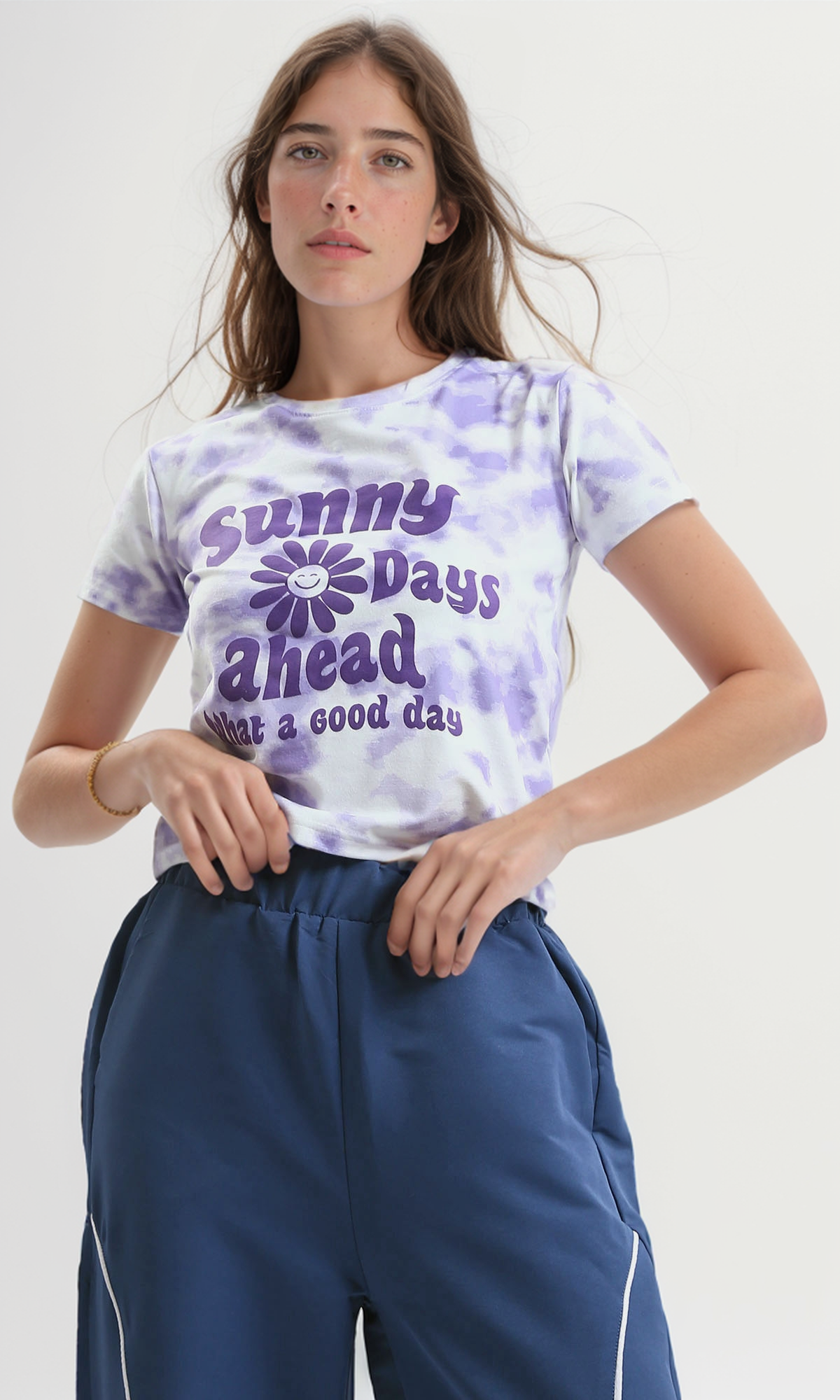 O182836 Printed Sunny Days Short Sleeve Regular Fit T-Shirt - Multicolor | Casual Summer Wear & Outdoor Activities