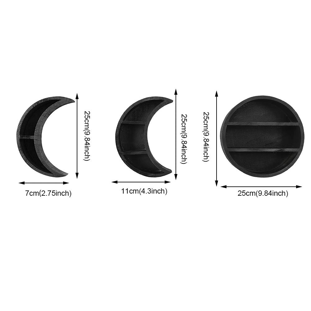 Floating Moon Wall Shelf - Wooden Photo Display Shelf for Essential Oils & Decor | Nursery, Bedroom, Living Room Storage Solution | Perfect for Wall Organization & Home Decor Display